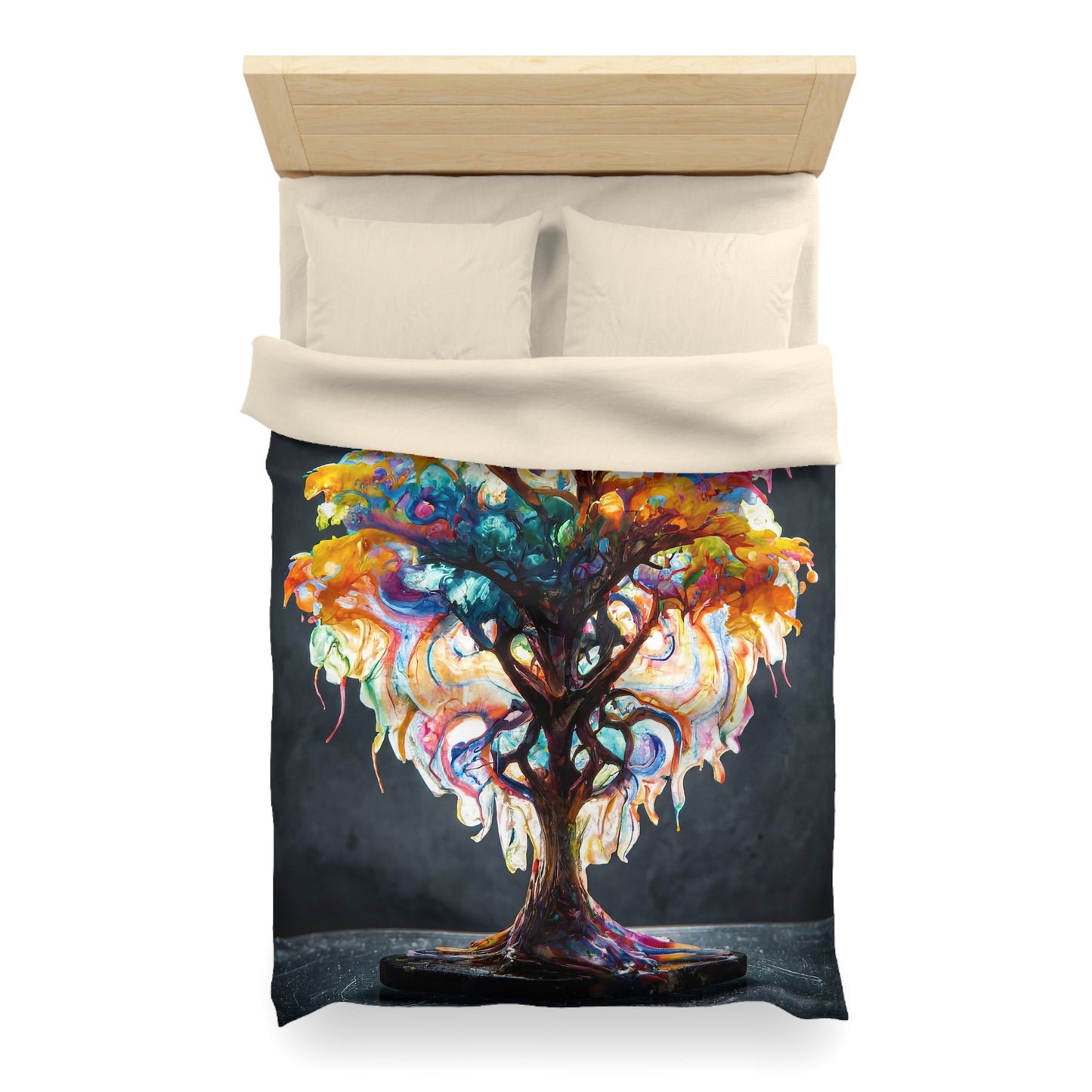 Chromatic Soul Tree Microfiber Duvet Cover – Where Color Blooms Like Light