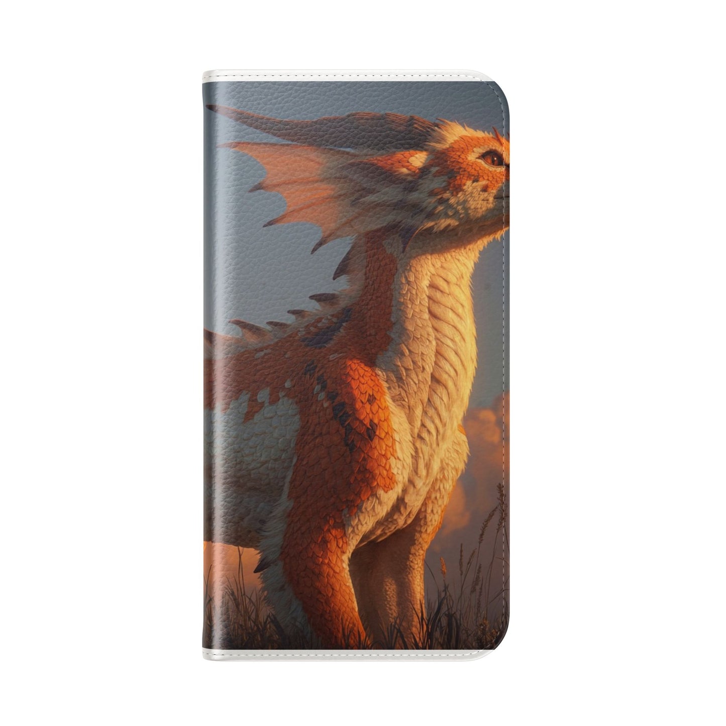 Gilded Dragon Flip Cases – Amber Sunset Guardian