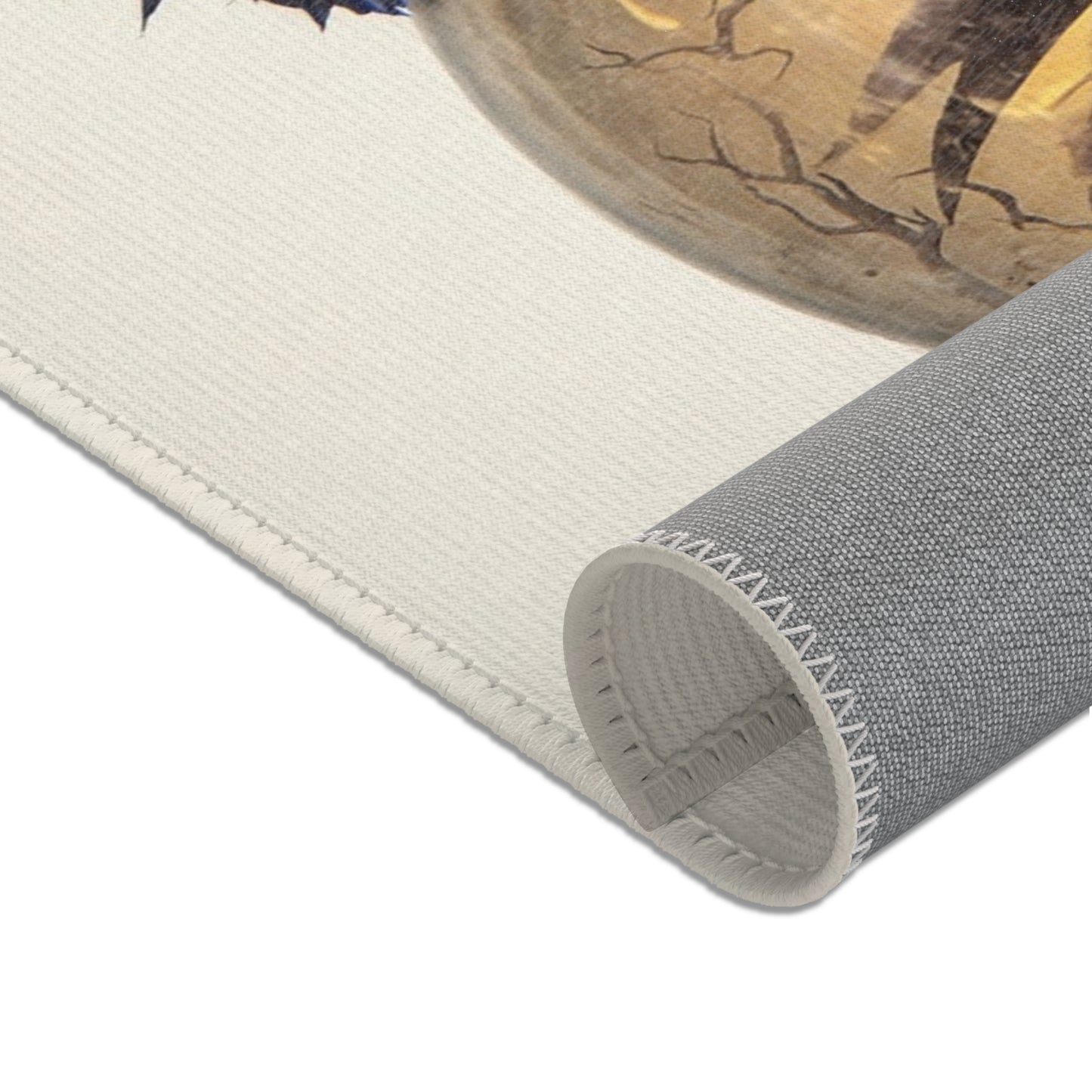 Ravens in the Glow Lightbulb Area Rug – Midnight Wisdom Dreamscape