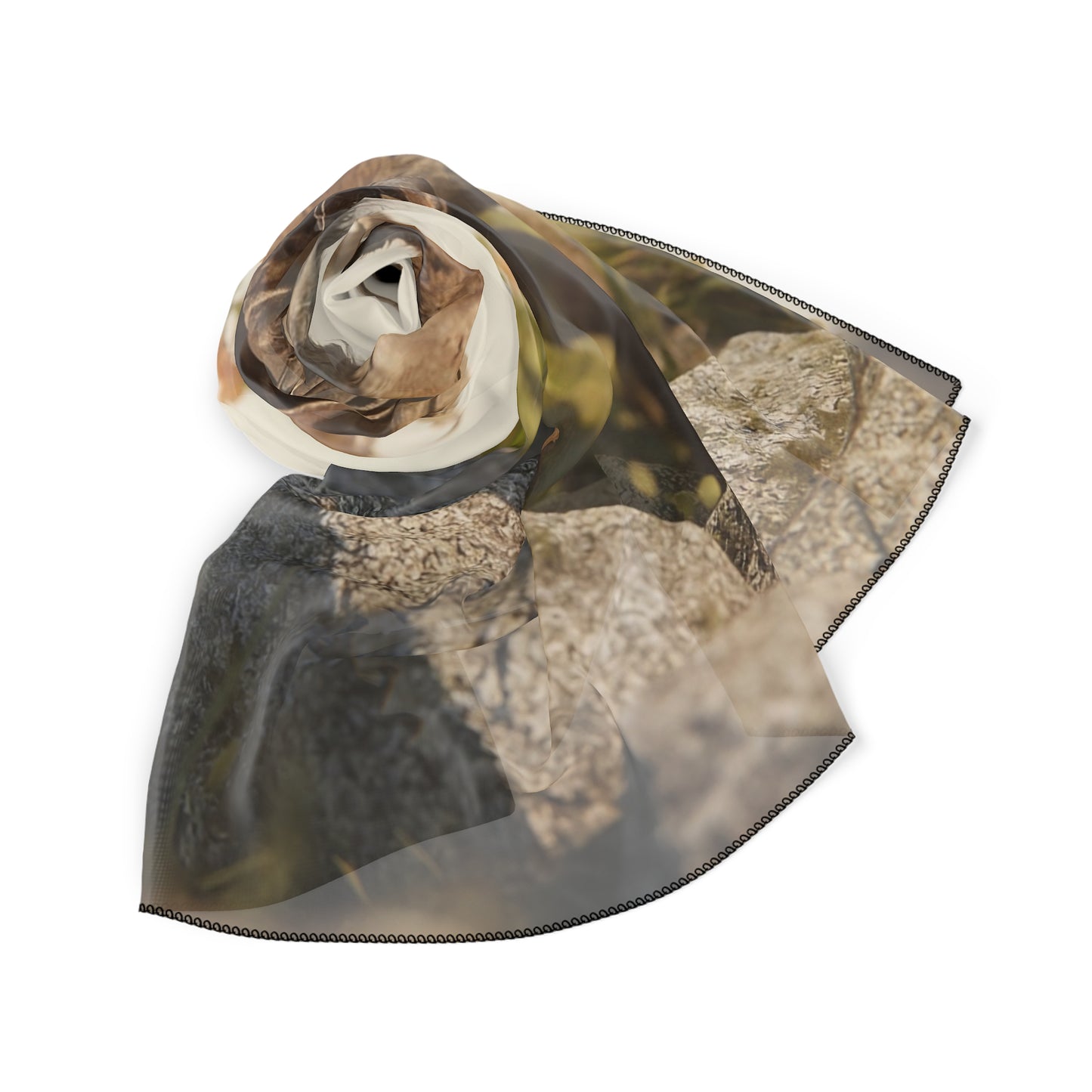 Boy with Antlered Deer Poly Scarf – Sunlit Ridge Companion