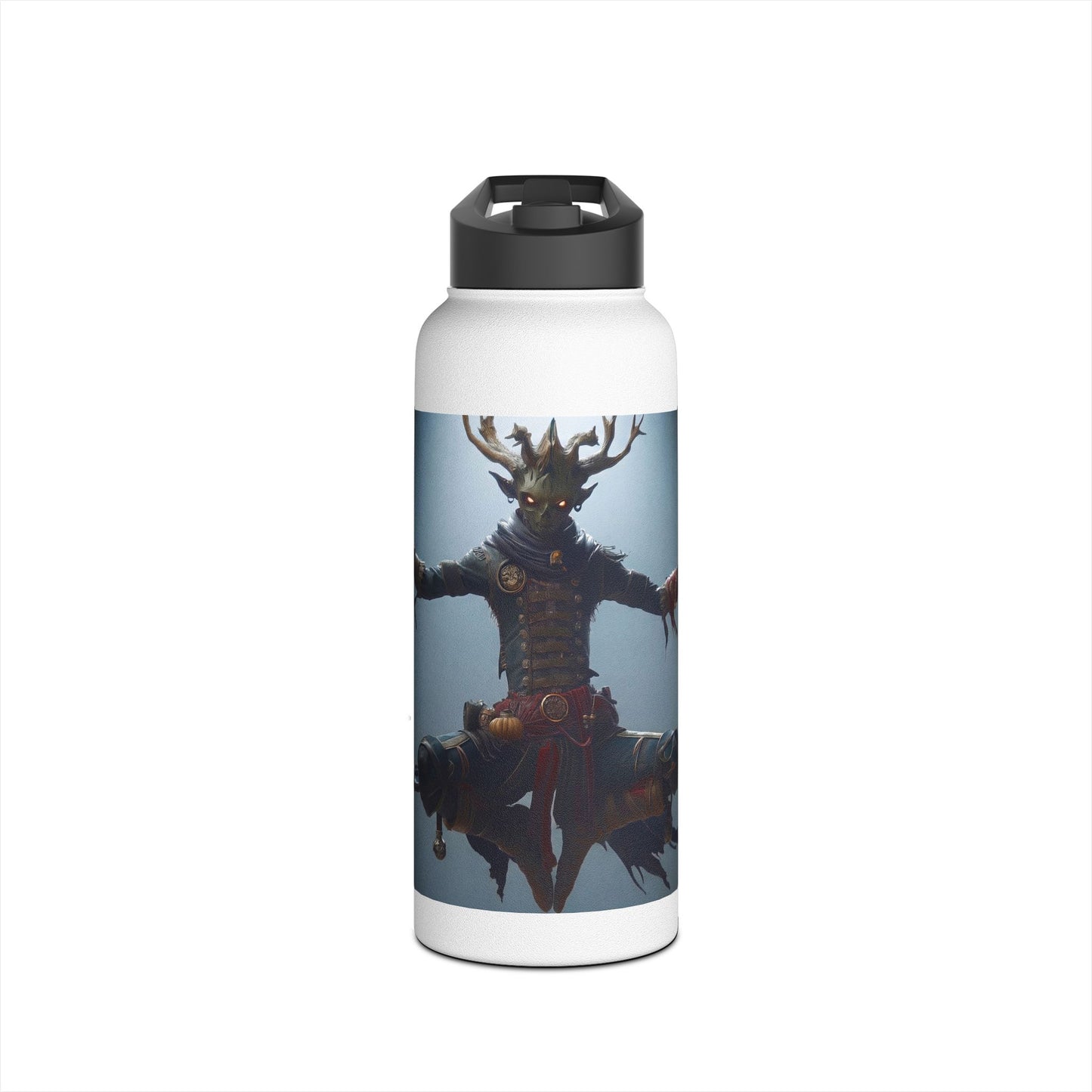 Celestial Stag Sentinel Stainless Steel Water Bottle, Standard Lid – Floating Guardian in Twilight