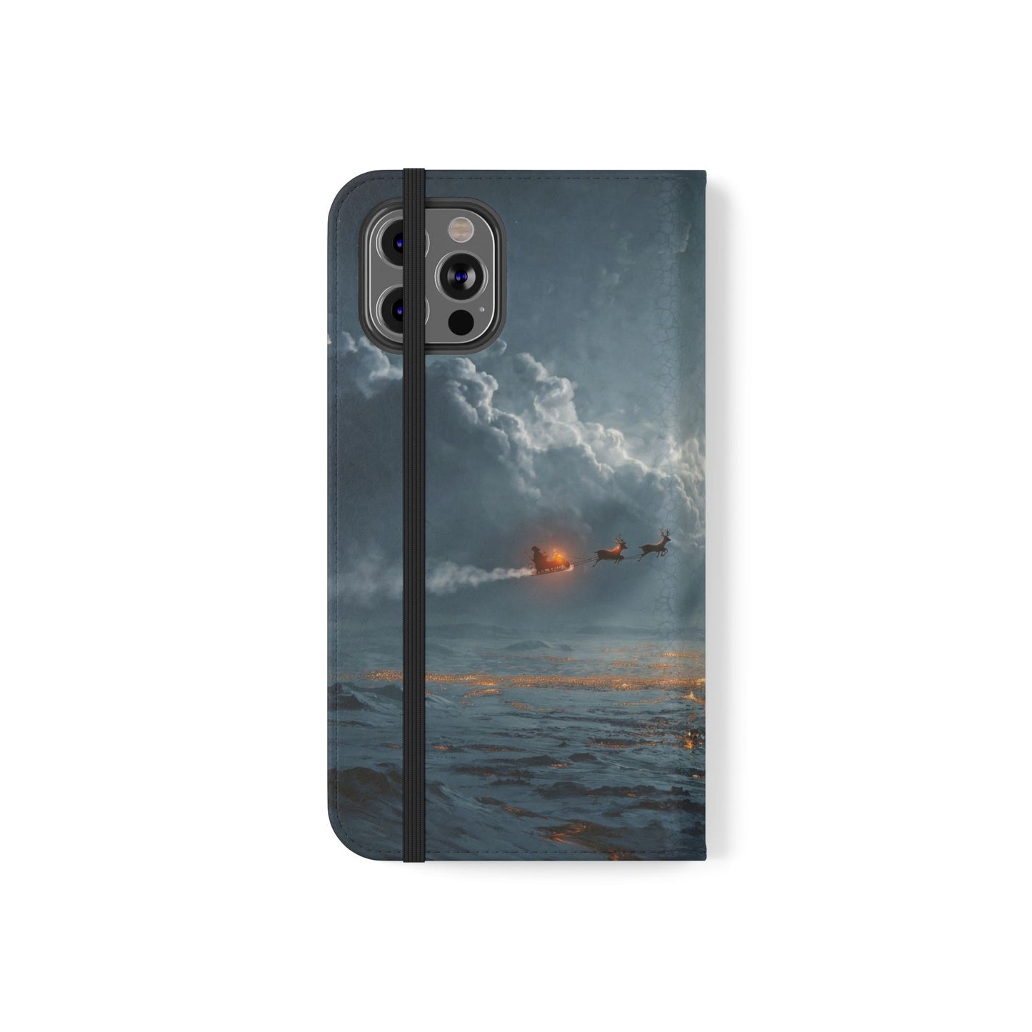 Moonlit Sleigh Flip Cases – Northern Lights Winter Journey