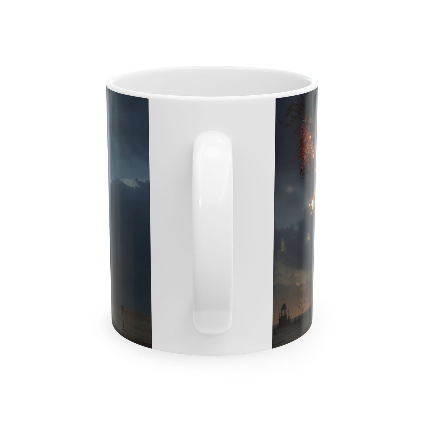 Lantern Tree Ceramic Mug – Desert Night Glow in a Gilded Canopy