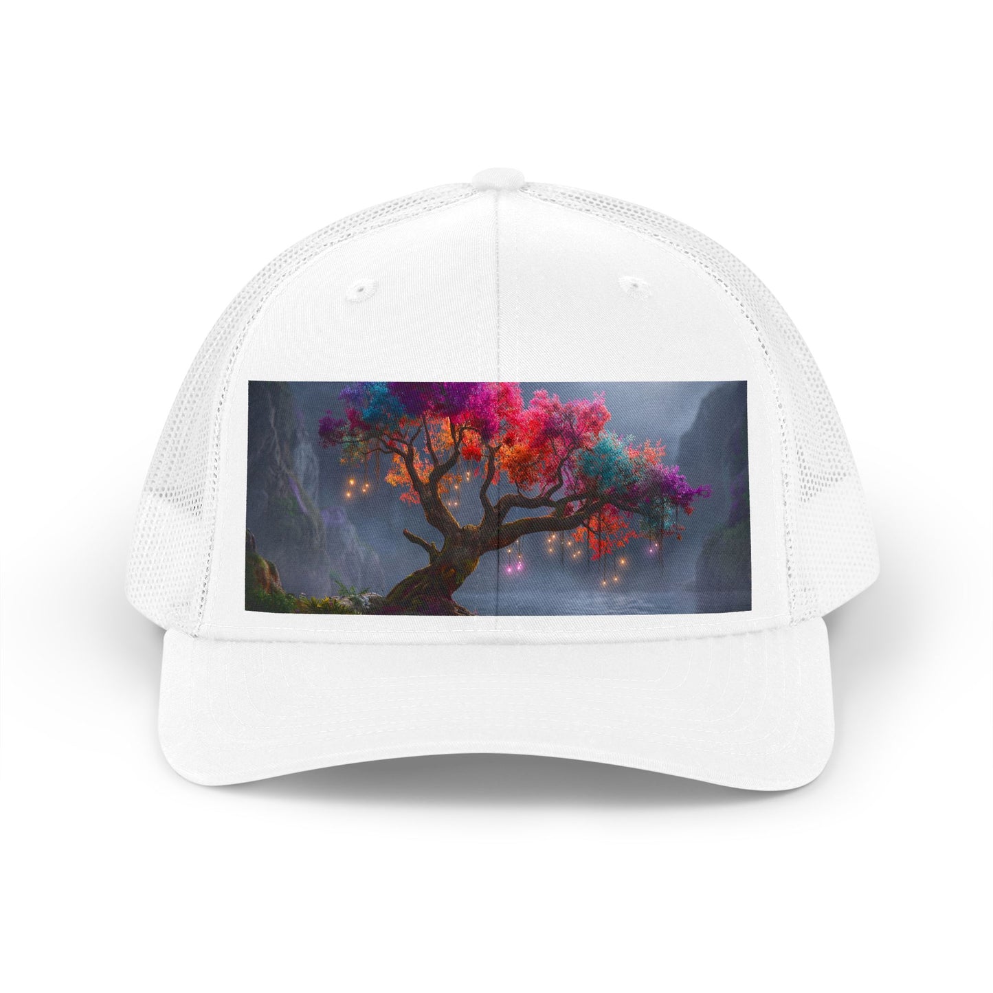 Prism Tree Trucker Retro Hat – Twilight Lantern Grove Visor
