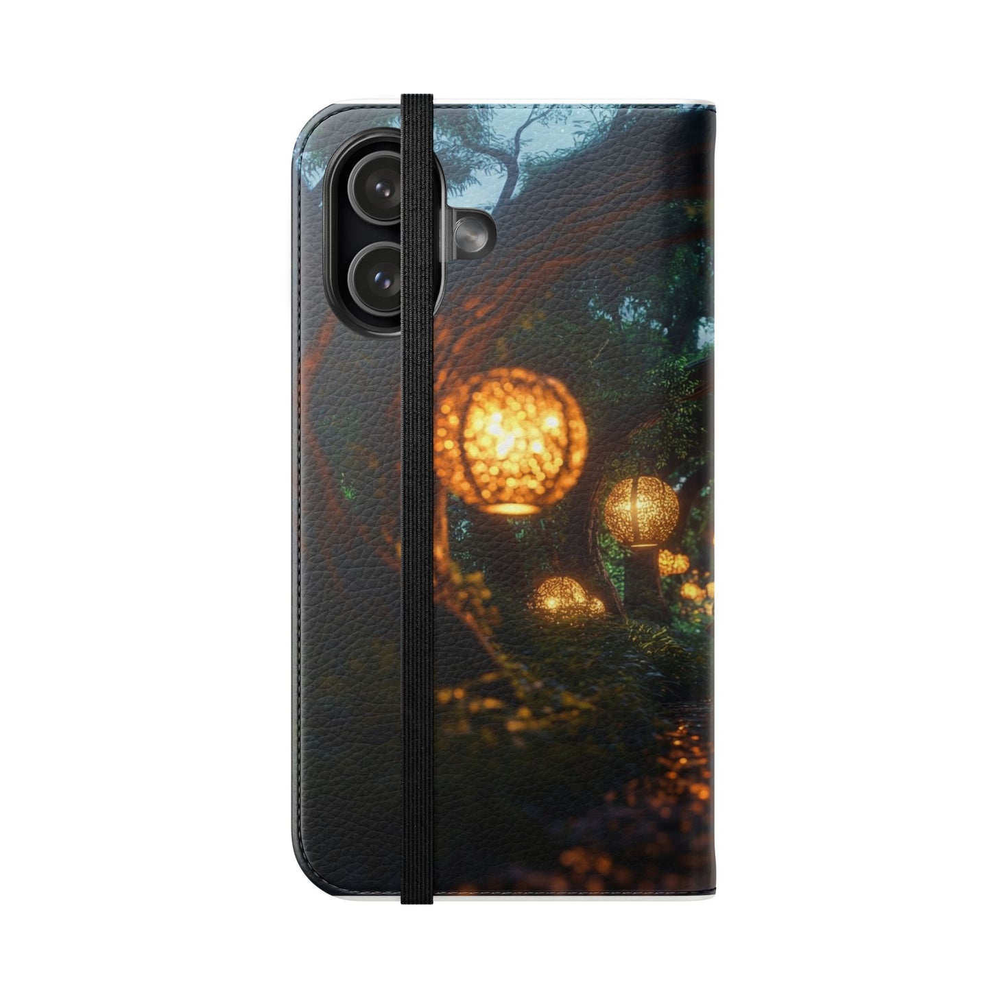 Lantern Archway Flip Cases – Girl Walking Through Forest Tunnel Art Case