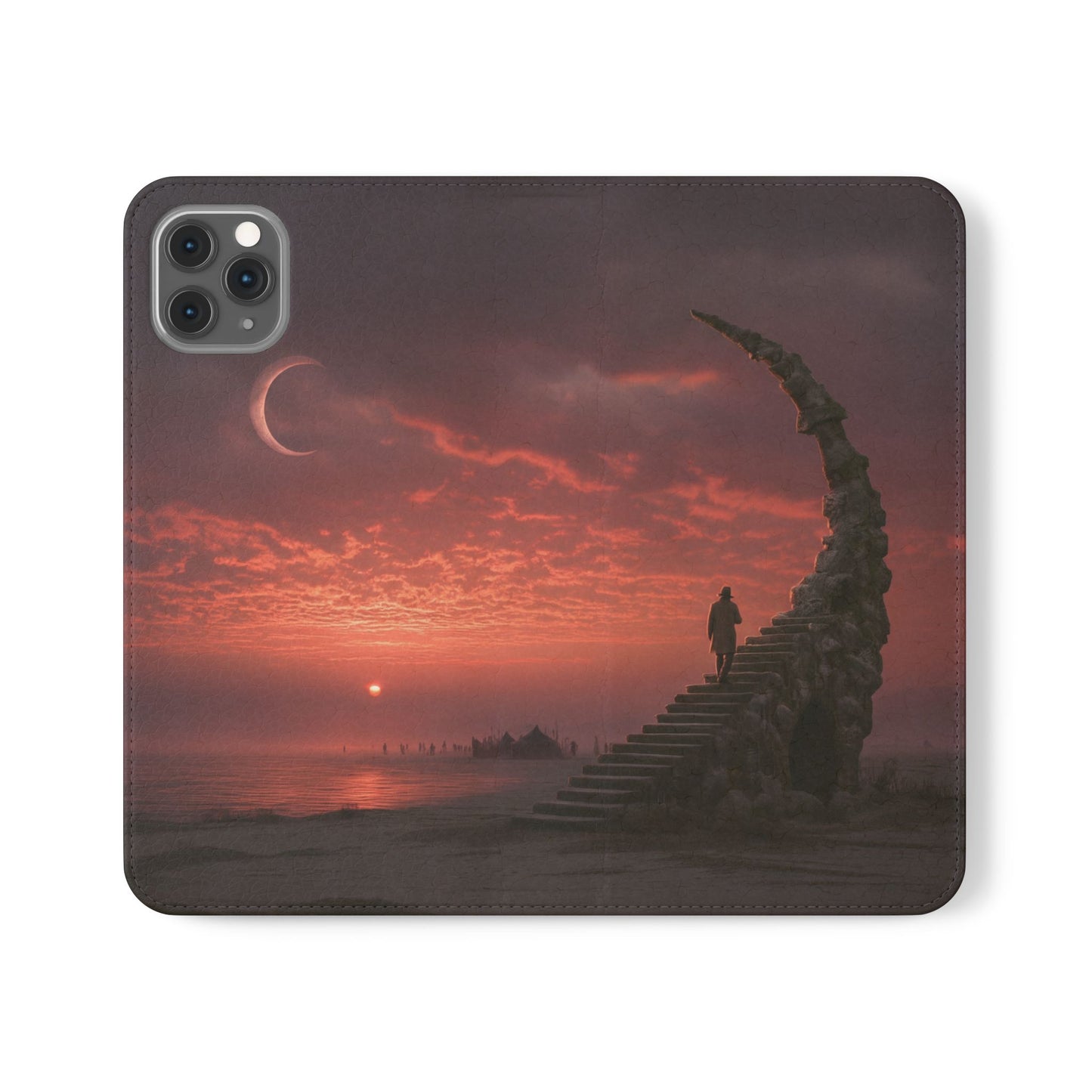 Twilight Sentinel Flip Cases – Moonlit Stairway to the Horizon