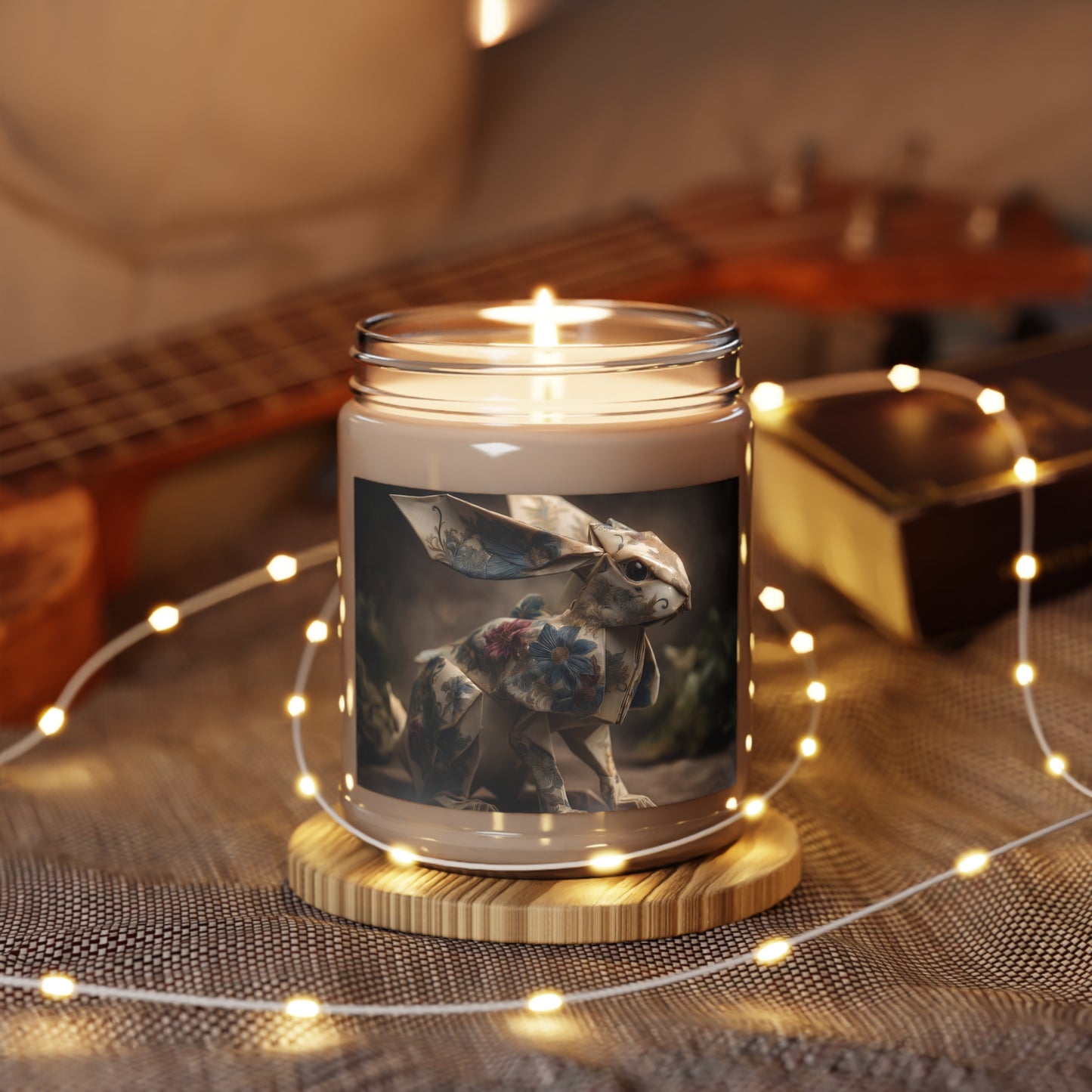 Origami Rabbit Scented Soy Candles with White Lid, 9oz – Paper Garden Guardian