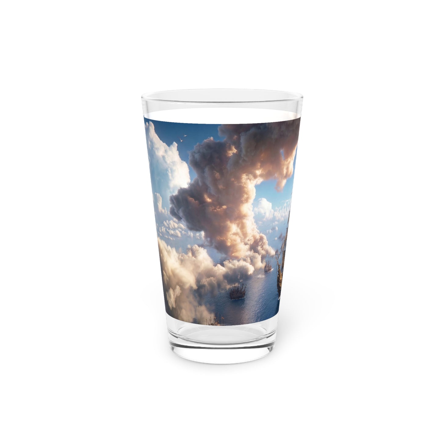 Armada Through Clouds Pint Glass, 16oz – Sovereign Seascape at Dawn
