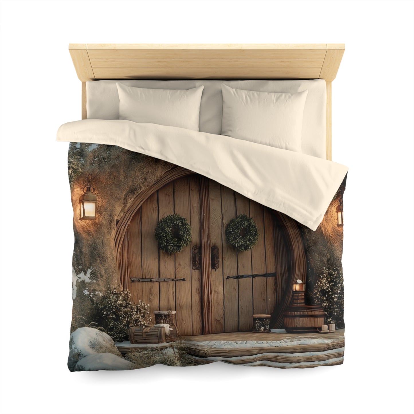 Winter’s Whisper Microfiber Duvet Cover – Cozy Treehouse Sanctuary