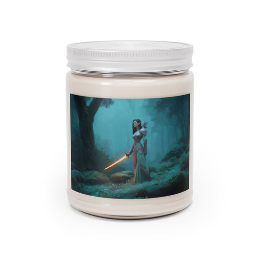 Elven Guardian Scented Soy Candles with White Lid, 9oz – Moonlit Swordlit Grove