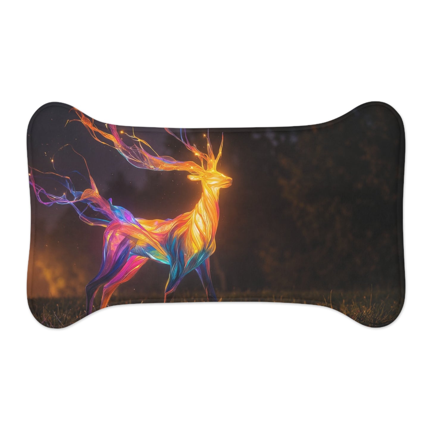 Chromatic Stag Pet Feeding Mats – Electric Forest Glow