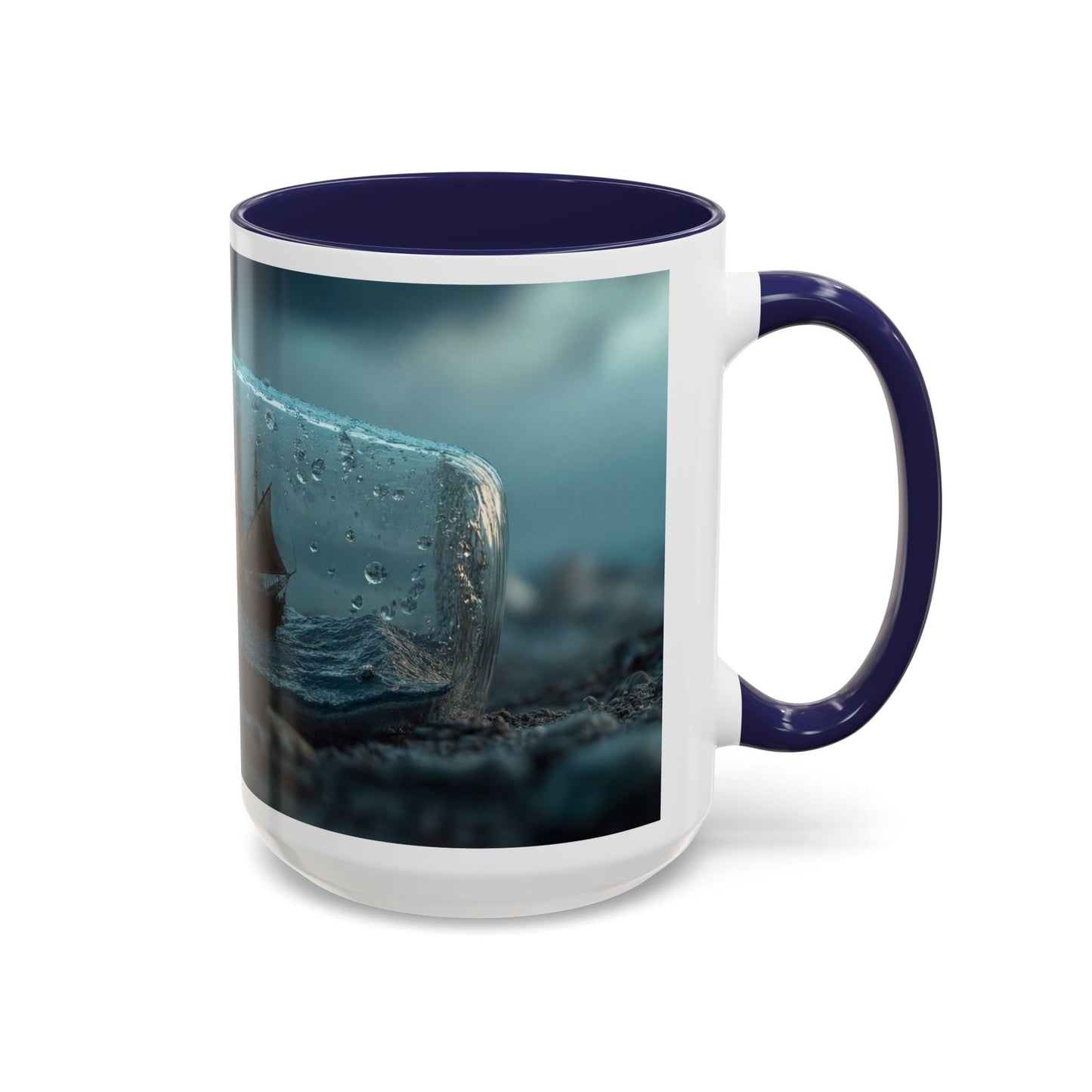 Stormbound Galleon Accent Coffee Mug (11, 15oz) – Bottle of Sea and Lightning