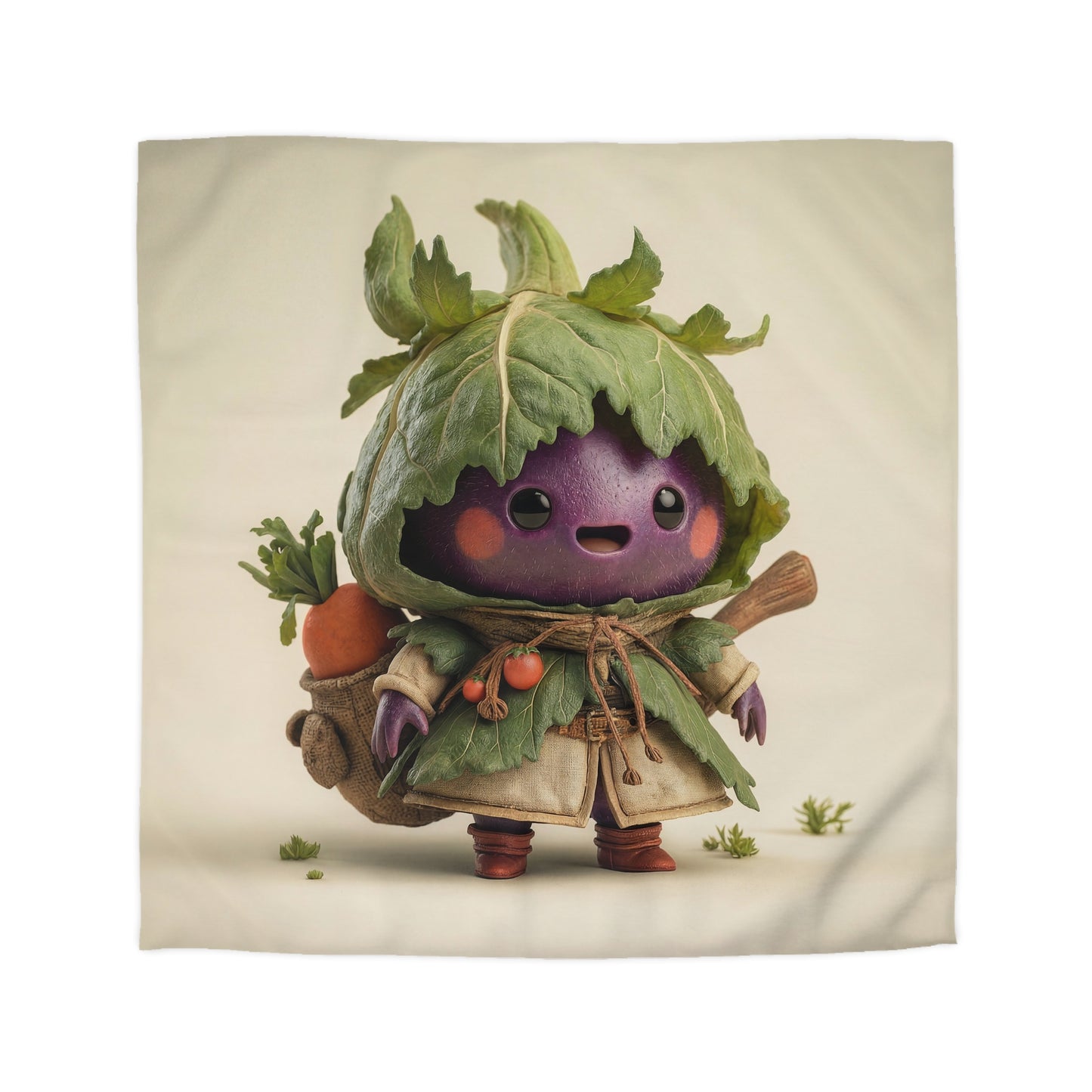Cabbage Knight Microfiber Duvet Cover – Verdant Harvest Guardian
