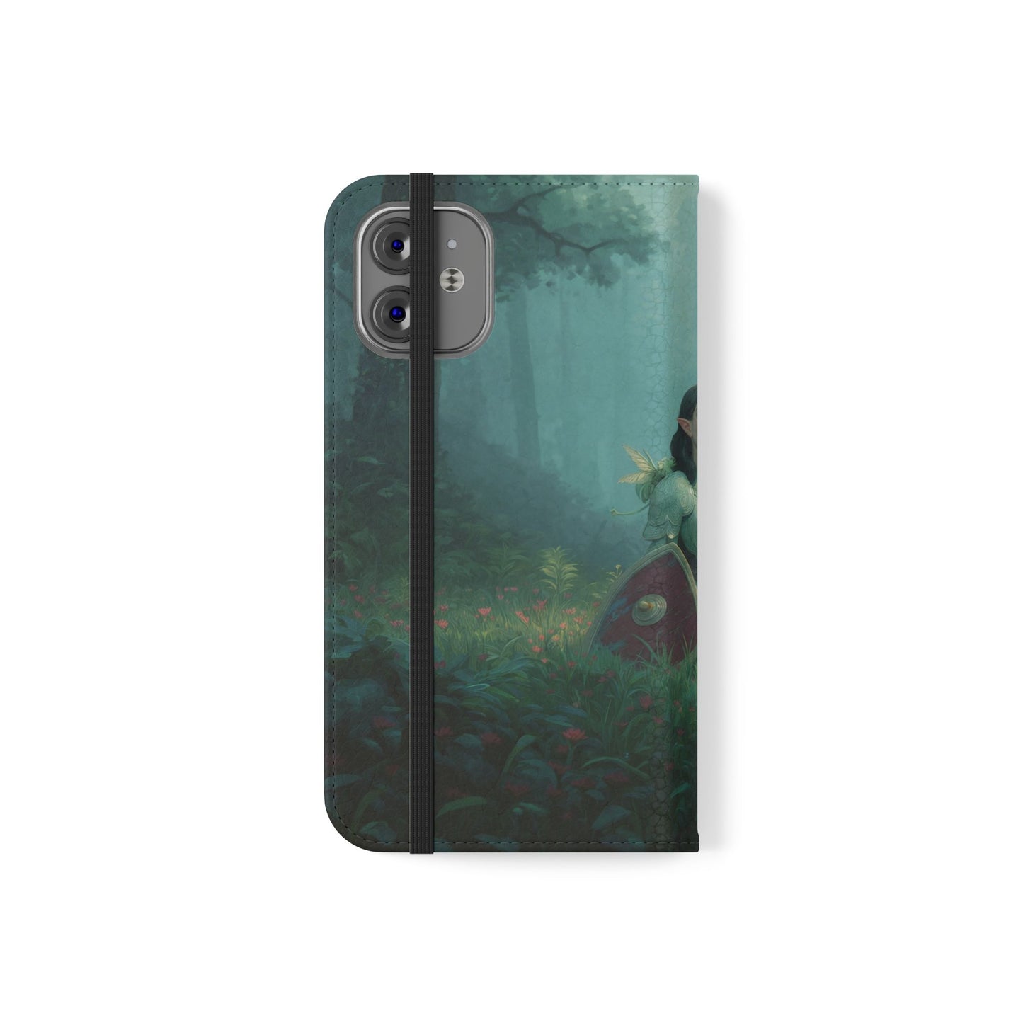 Woodland Sentinel Flip Cases – Green Knight in Misty Grove