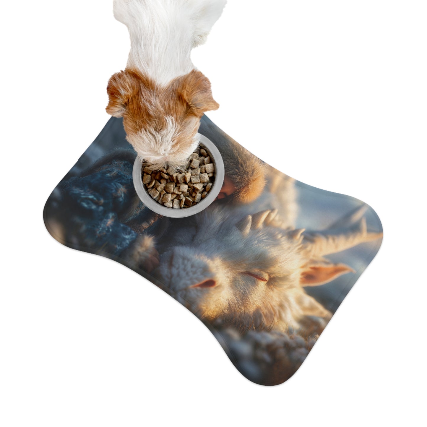 Sleeping Dragon Pet Feeding Mats – Frosty Companion Resting Scene