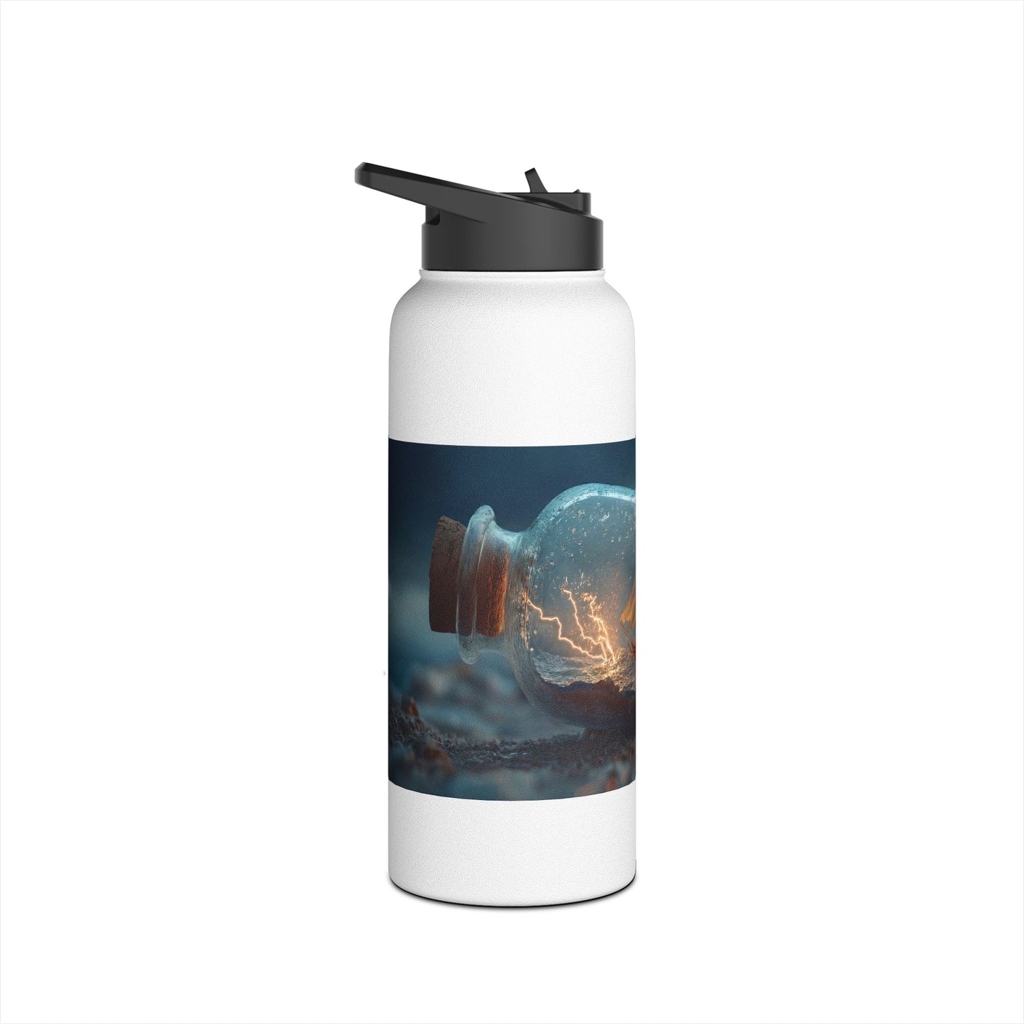 Storm-Sailed Ship in Bottle Water Bottle – Pocket-Sized Tempest Adventure