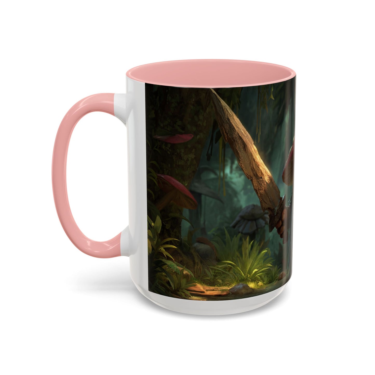 Mushroom Knight Accent Coffee Mug – Verdant Forest Guardian Sentinel