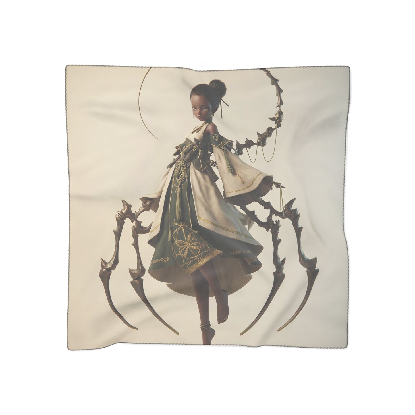Moonlit Weaver Poly Scarf – Celestial Silk and Bronze Threads