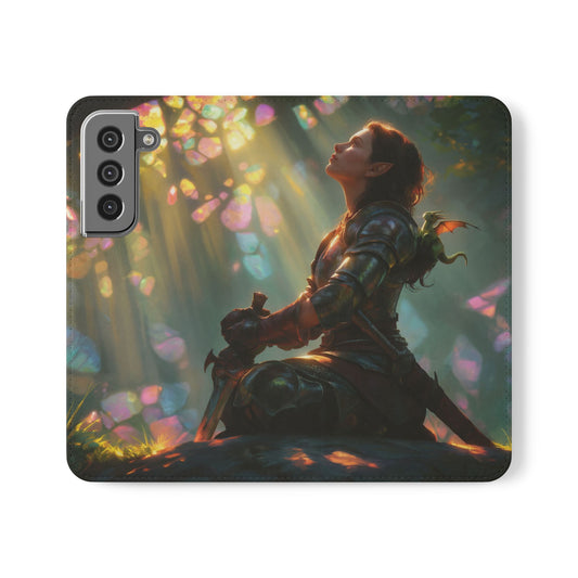 Crystal Grove Sentinel Flip Cases – Iridescent Forest Dawn Guardian