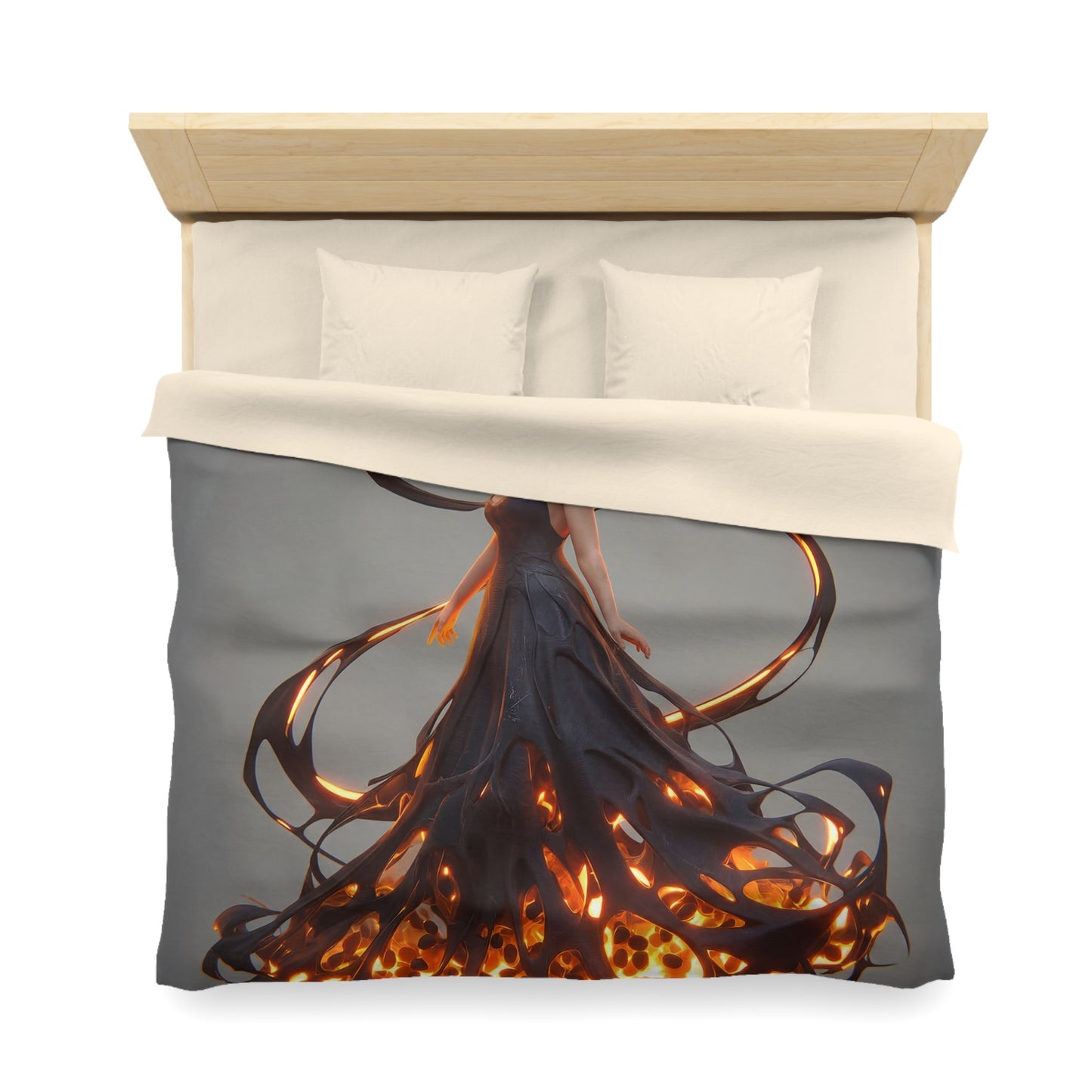 Luminal Dancer Microfiber Duvet Cover – Gilded Shadow Waltz