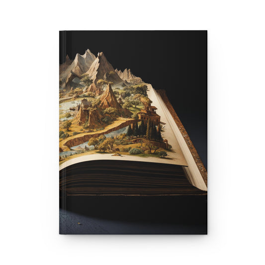 Mountainous Landscape in Open Book - Hardcover Journal