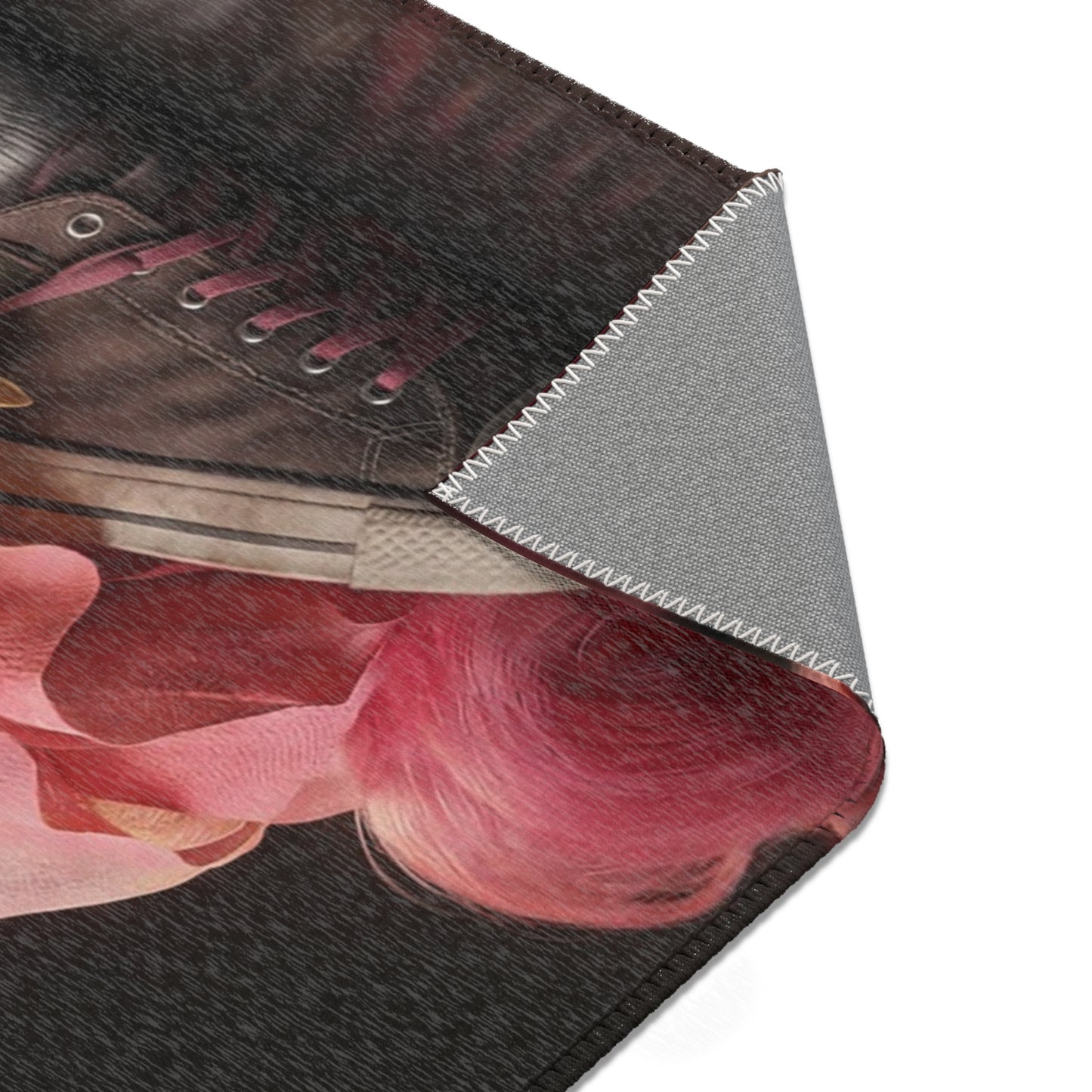 Pink Unicorn Girl Area Rugs – Whimsical Surrealist Sitting Pose