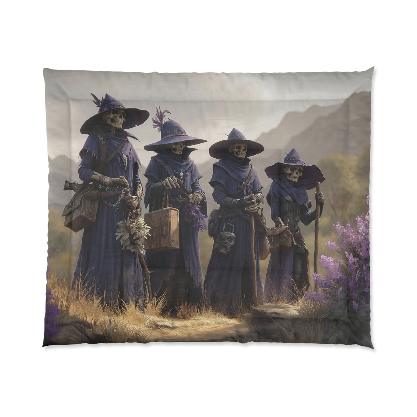 Bone Witches’ Path Comforter – Purple Robes and Wild Lavender