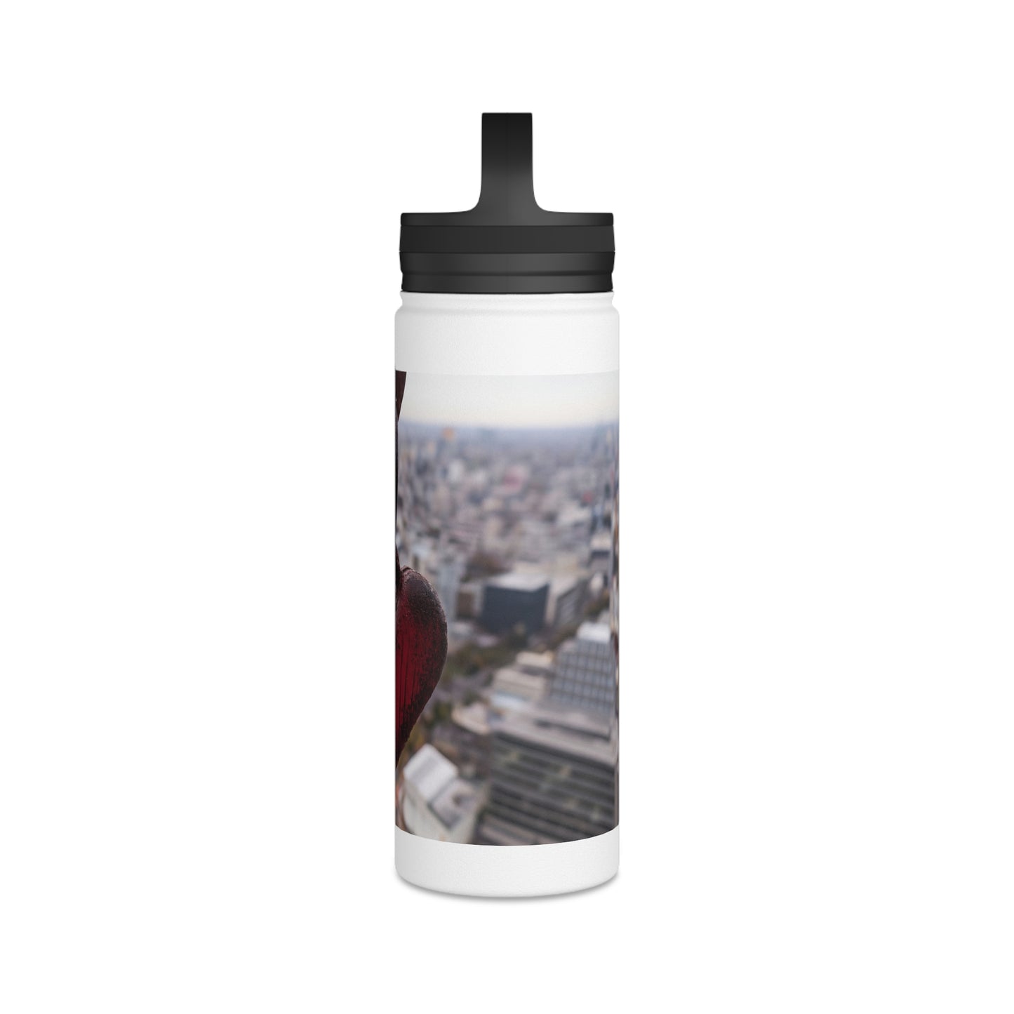 Rusty Heart Weight Bottle – Suspended Above the City’s Pulse
