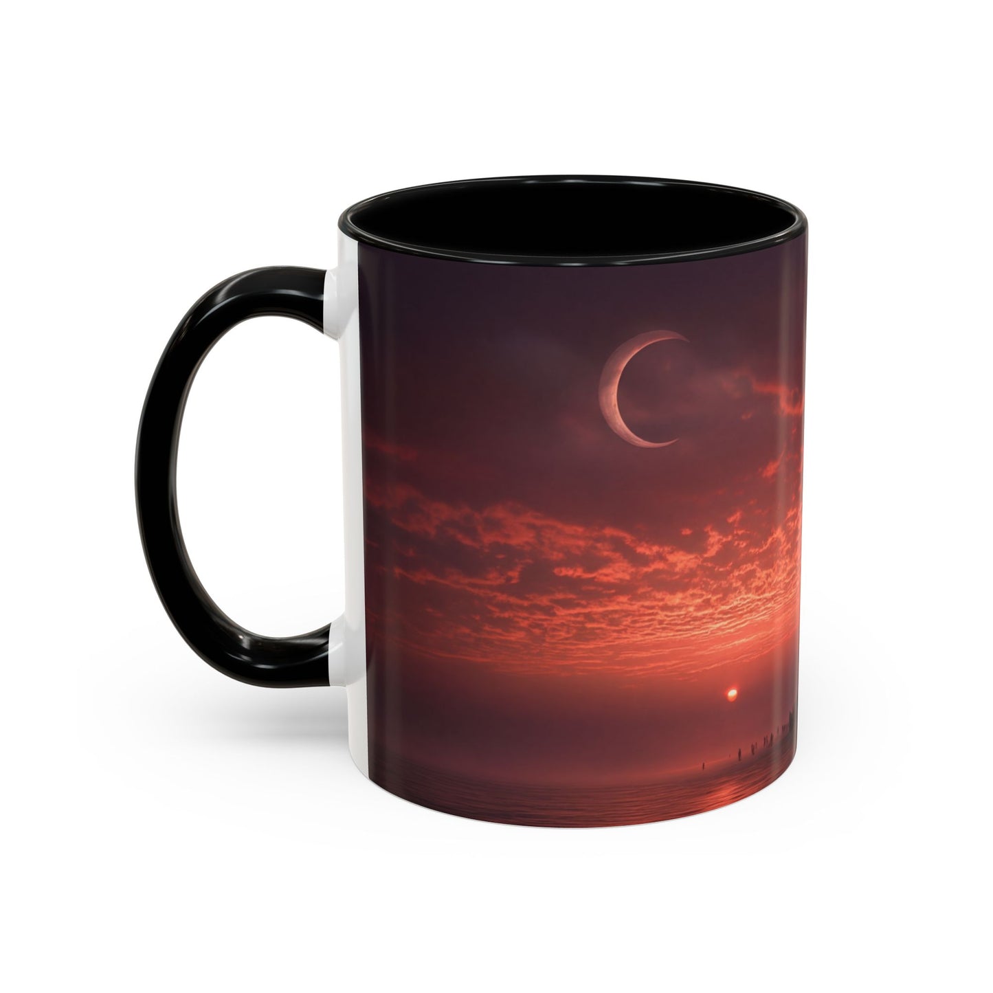 Twilight Stairway Accent Coffee Mug (11, 15oz) – Crimson Moonlit Ascension