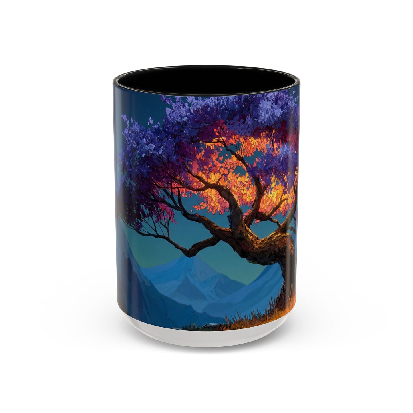Celestial Tree Accent Coffee Mug (11, 15oz) – Twilight Bloom Dreamscape