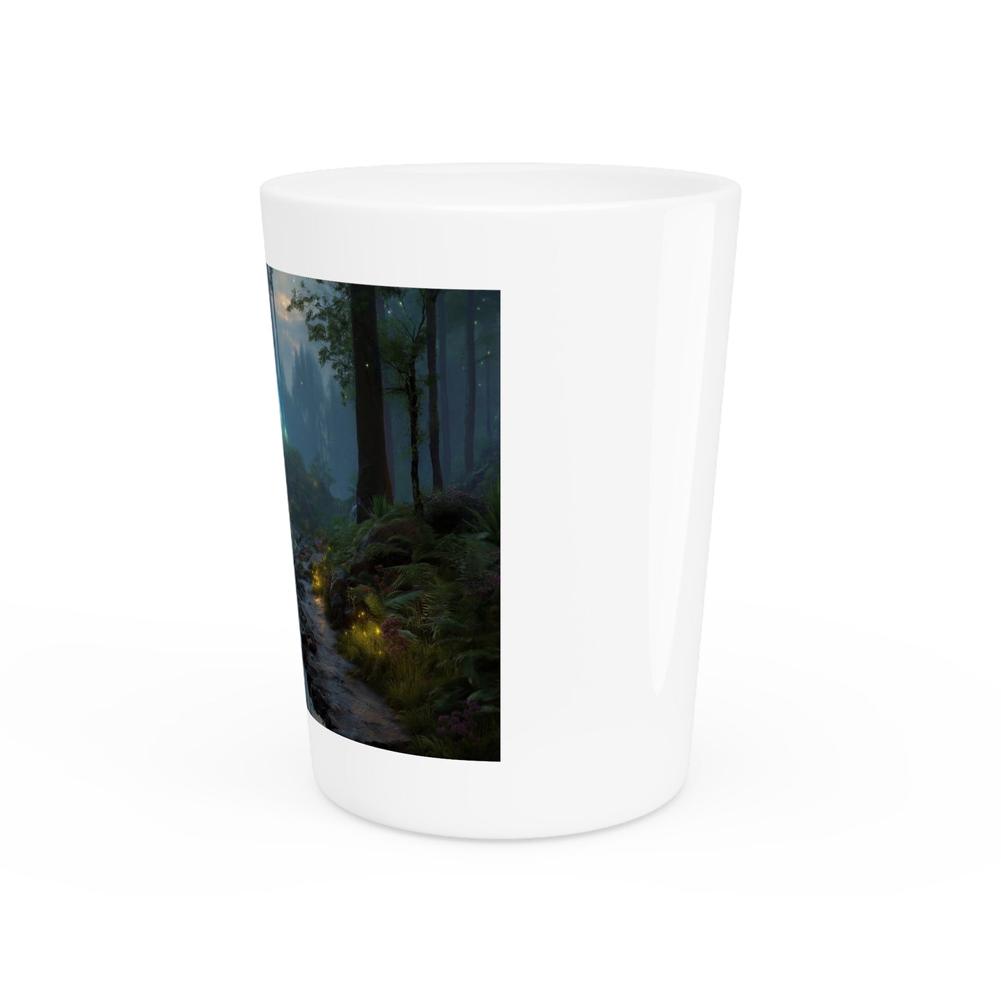 Celestial Waterfall Shot Glass – Midnight Forest Dreamscape
