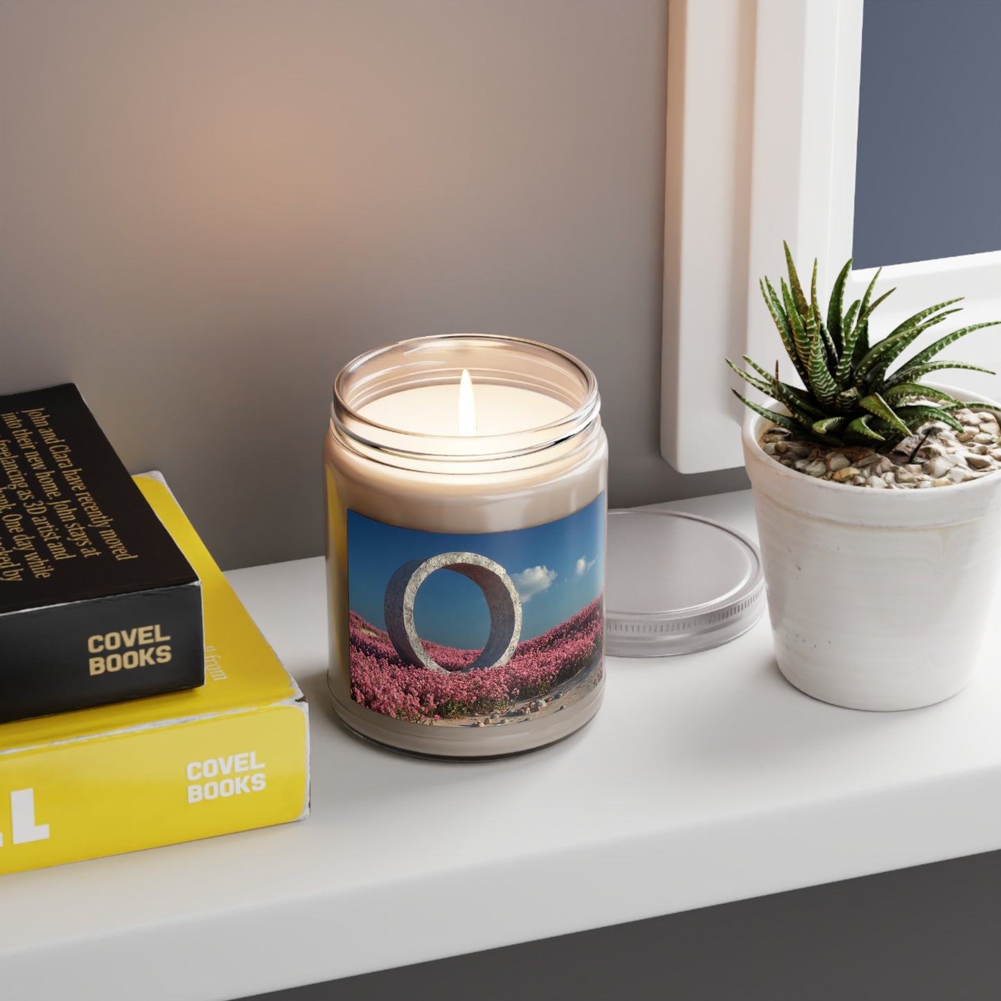 Celestial Ring Scented Soy Candles with White Lid, 9oz – Pink Bloom Portal