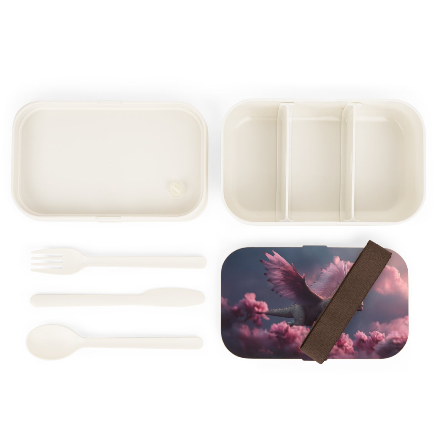 Pink-Feathered Dragon Bento Lunch Box – Soaring Through Cherry Blossom Clouds