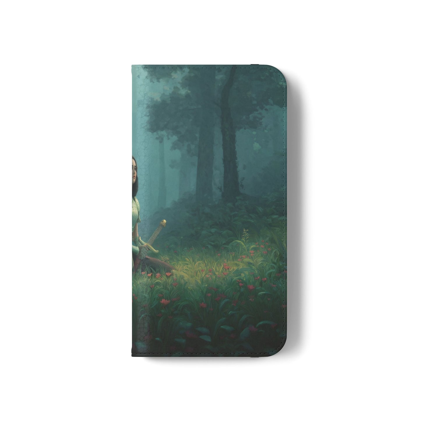Woodland Sentinel Flip Cases – Green Knight in Misty Grove
