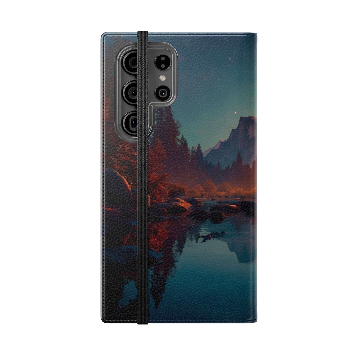 Starlit Valley Flip Cases – Twilight River and Half Dome Reflections