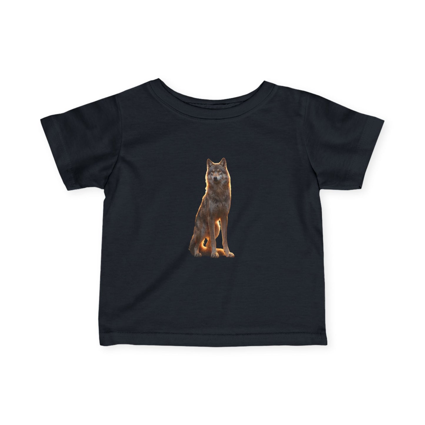 Golden Hour Wolf Infant Fine Jersey Tee – Sentinel in Twilight Light