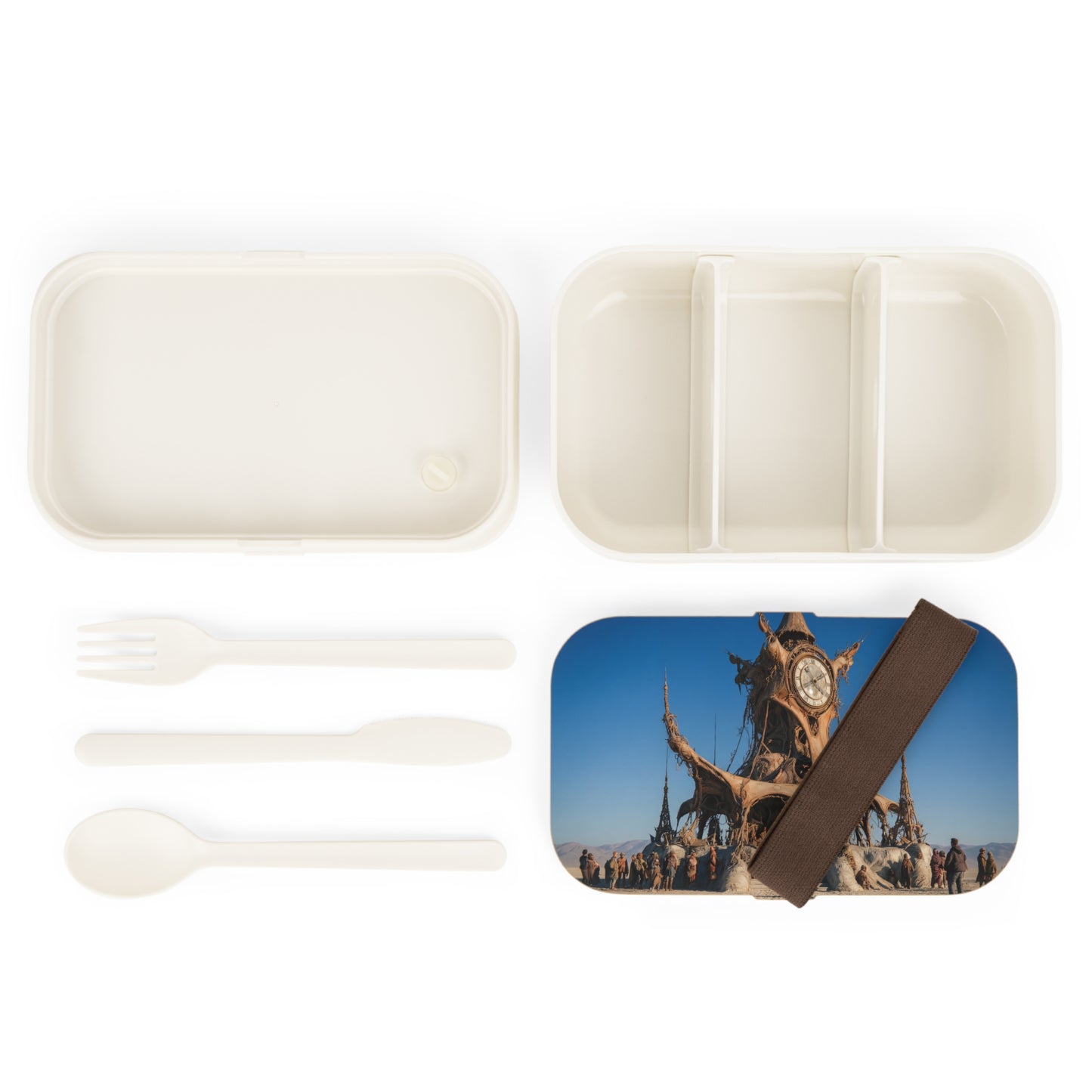 Desert Clocktower Bento Lunch Box – Timeless Sandscape Sanctuary