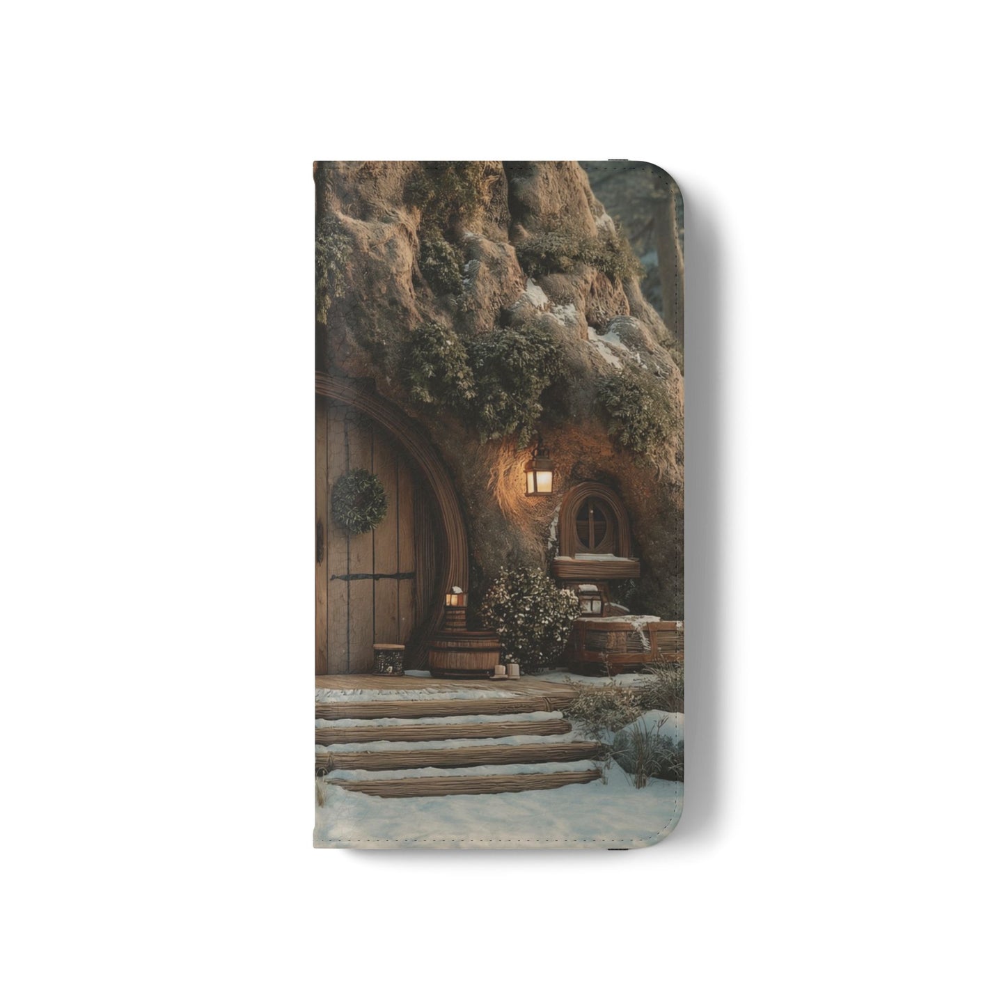 Hobbit Hole Flip Cases – Cozy Winter Doorway Scene