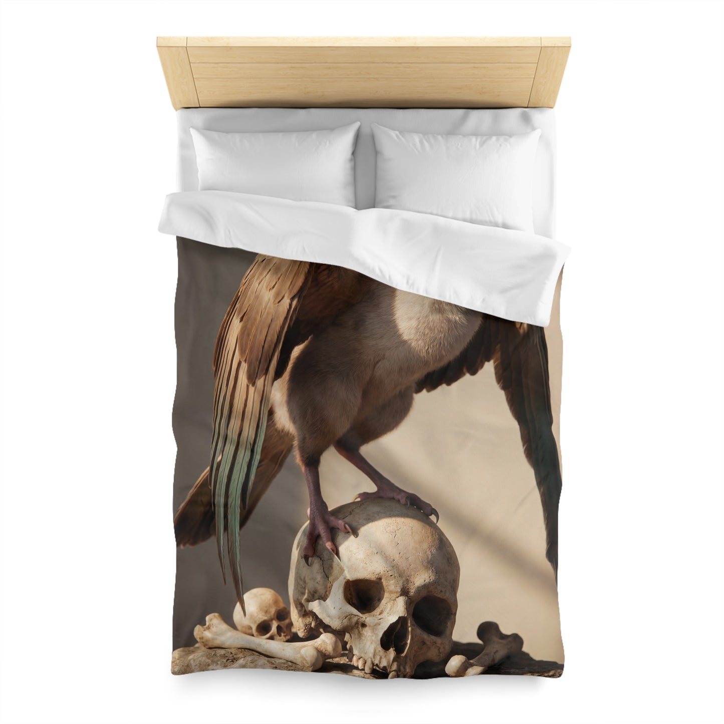 Winged Siamese Cat Duvet Cover – Sunlit Guardian of the Bone Altar