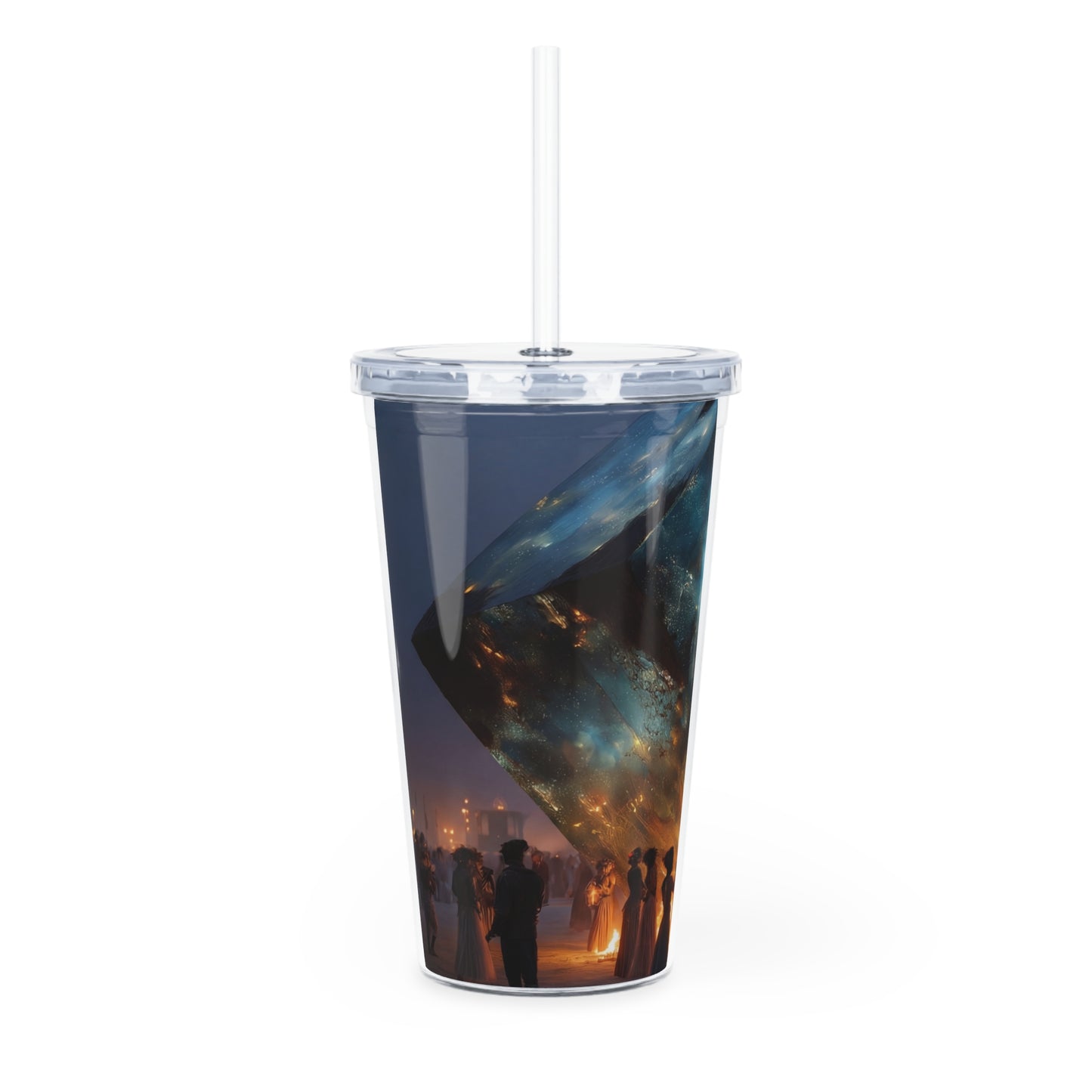Celestial Cube Tumbler with Straw – Portal to a Starlit Ritual