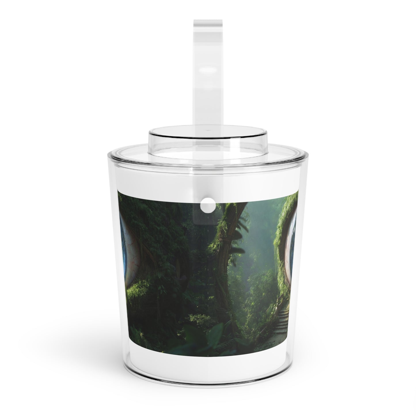 Guardian Forest Eye Ice Bucket with Tongs – Watchful Verdant Sentinel