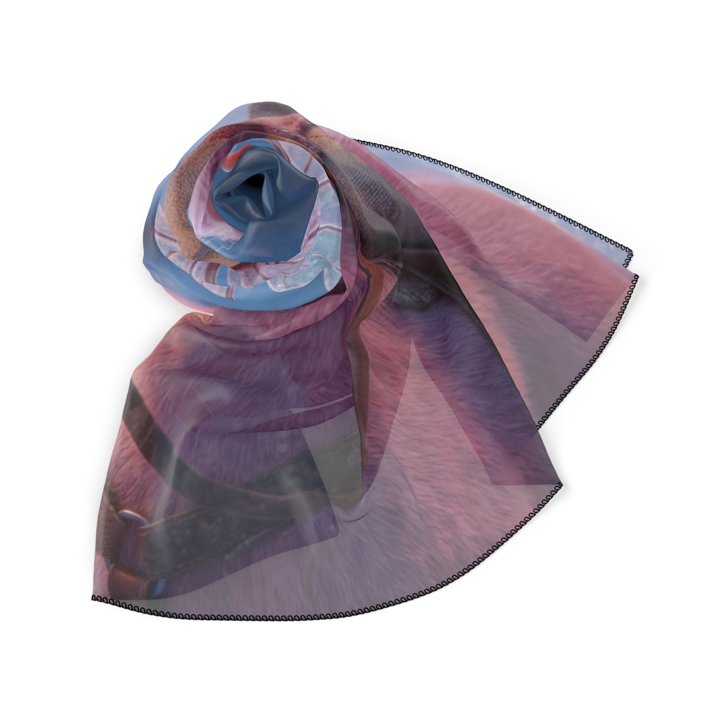 Tiny Fairy on Pink Unicorn Scarf – Winter Forest Glow