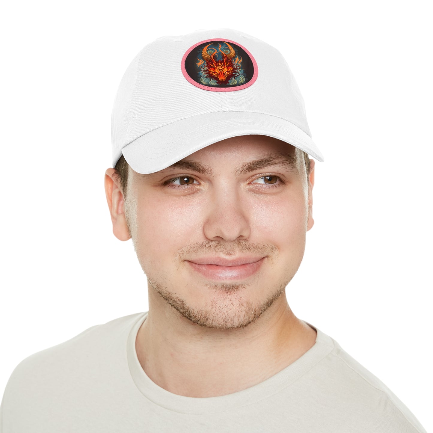 tshirt design, nine-tailed fox - Dad Hat with Leather Patch (Round)