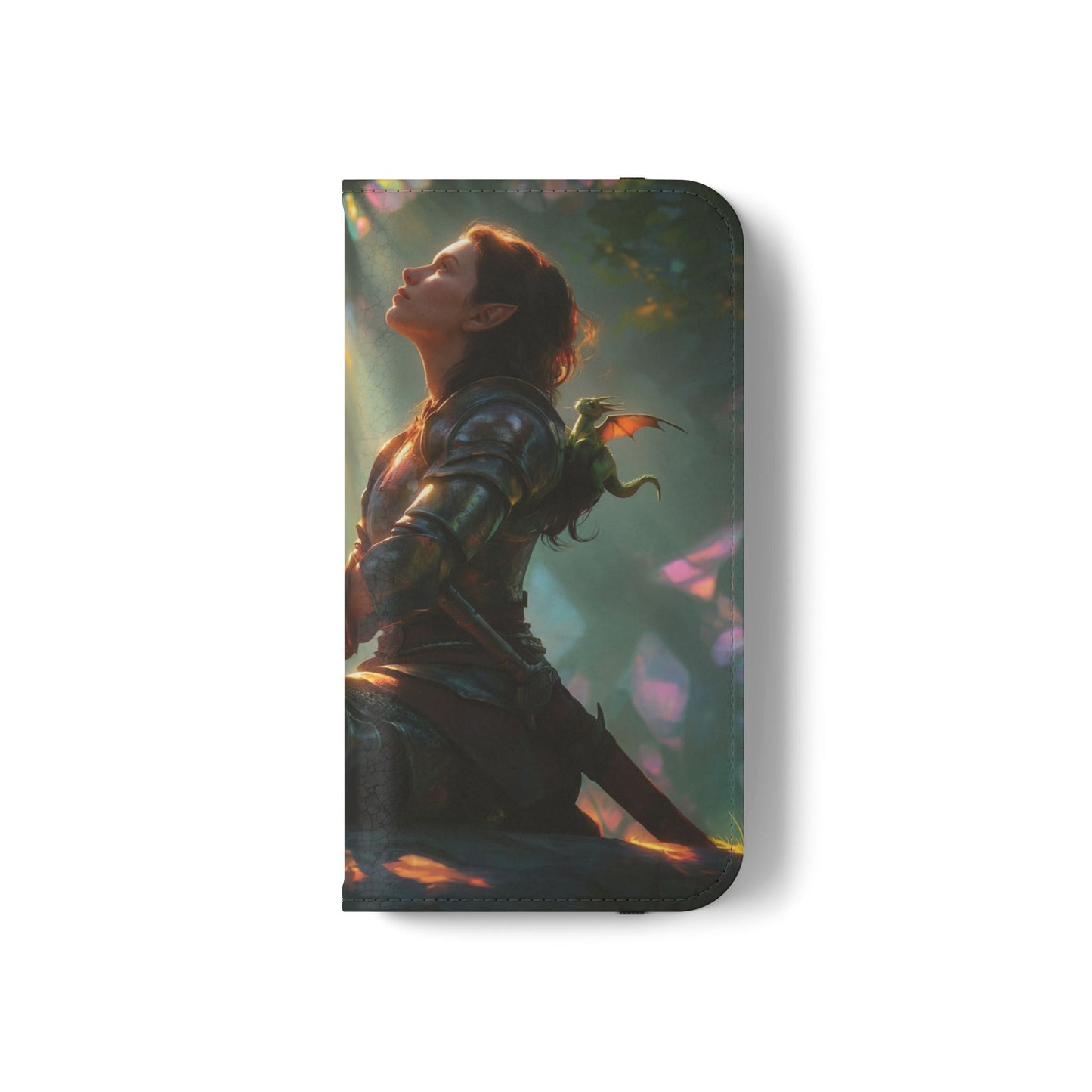Crystal Grove Sentinel Flip Cases – Iridescent Forest Dawn Guardian