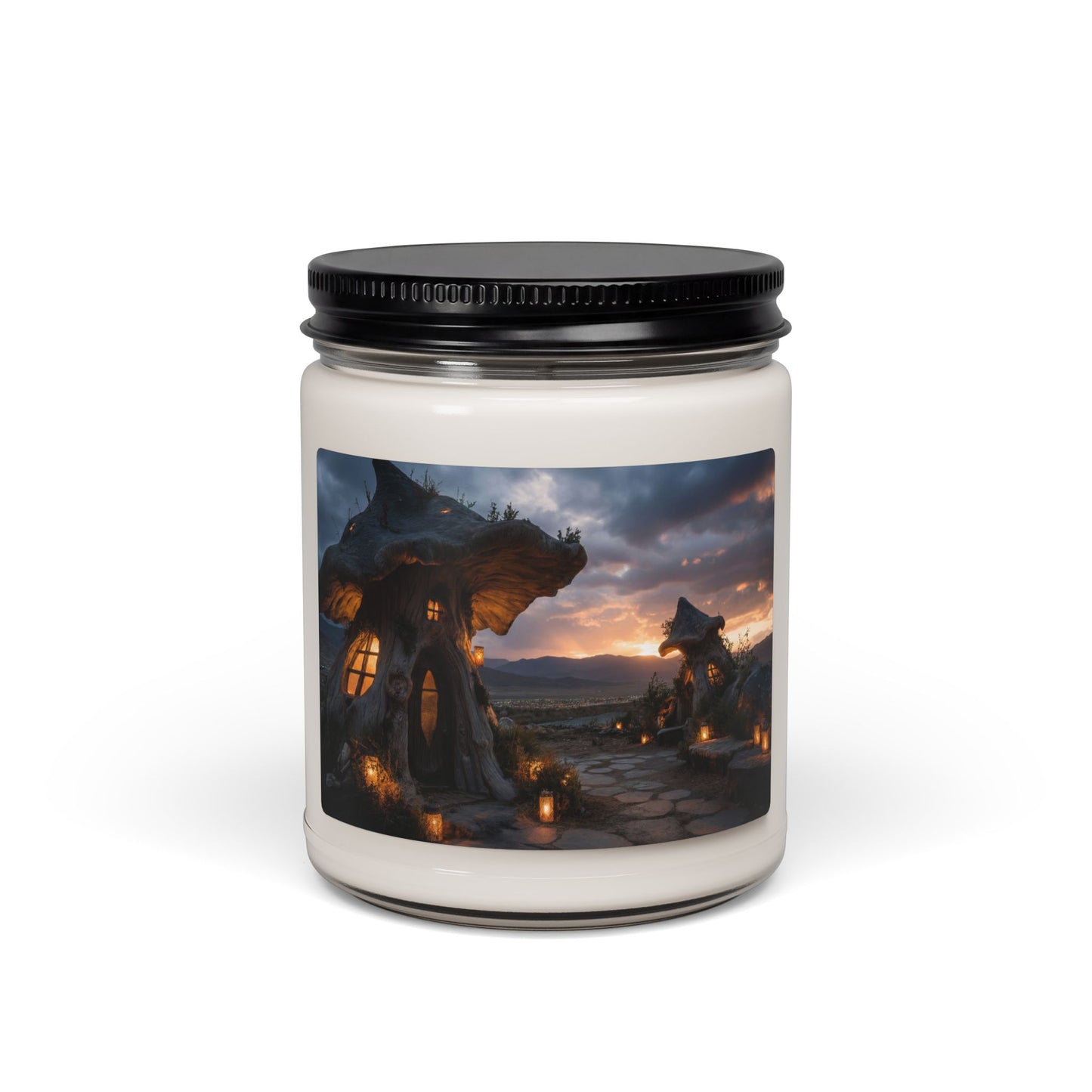 Mushroom Grove Twilight Scented Soy Candle, 9oz – Warm Glow Over Whispering Peaks