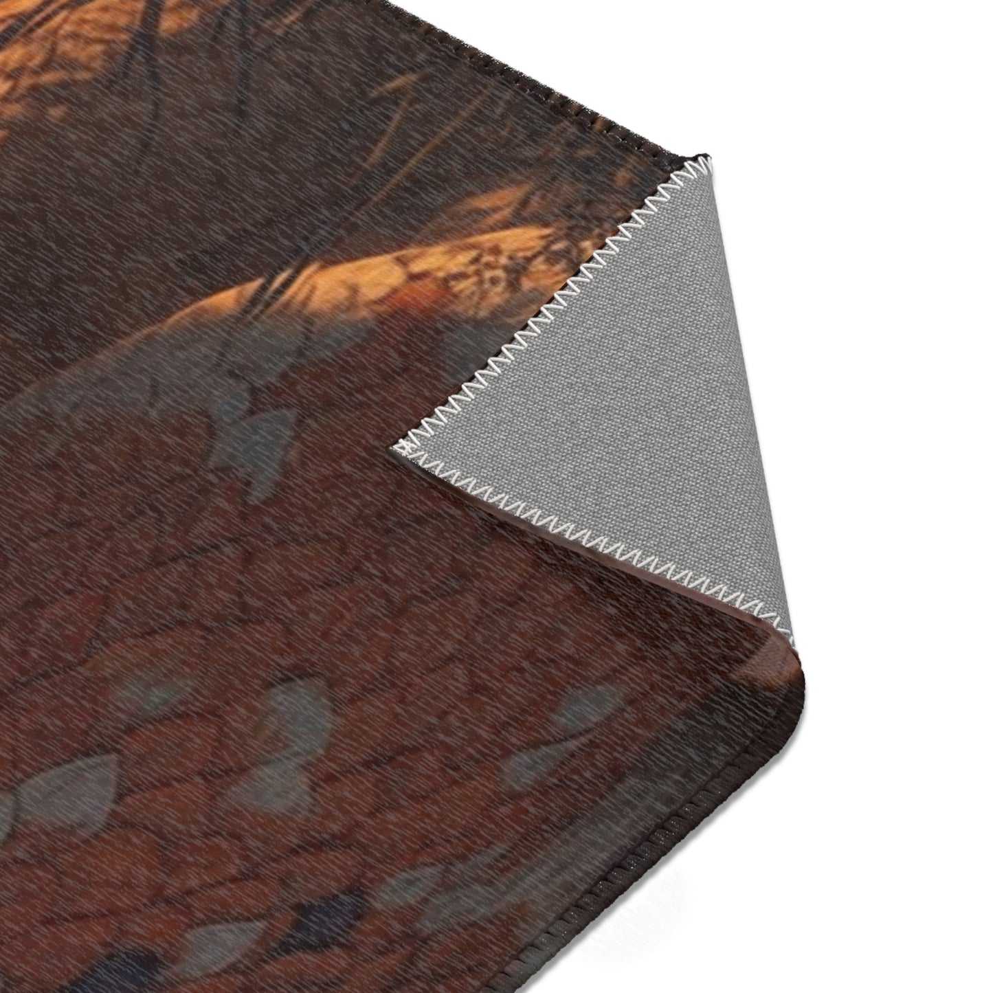 Sunset Sentinel Dragon Area Rug – Warm Ember Skies and Grasses