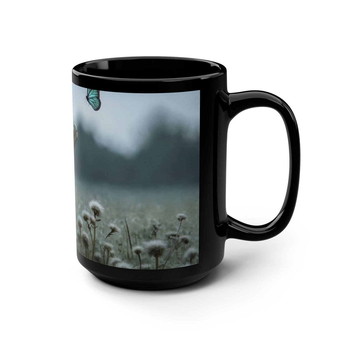 Young Crocodile Admiring Butterfly Mug – Mossy Meadow Wonder Scene