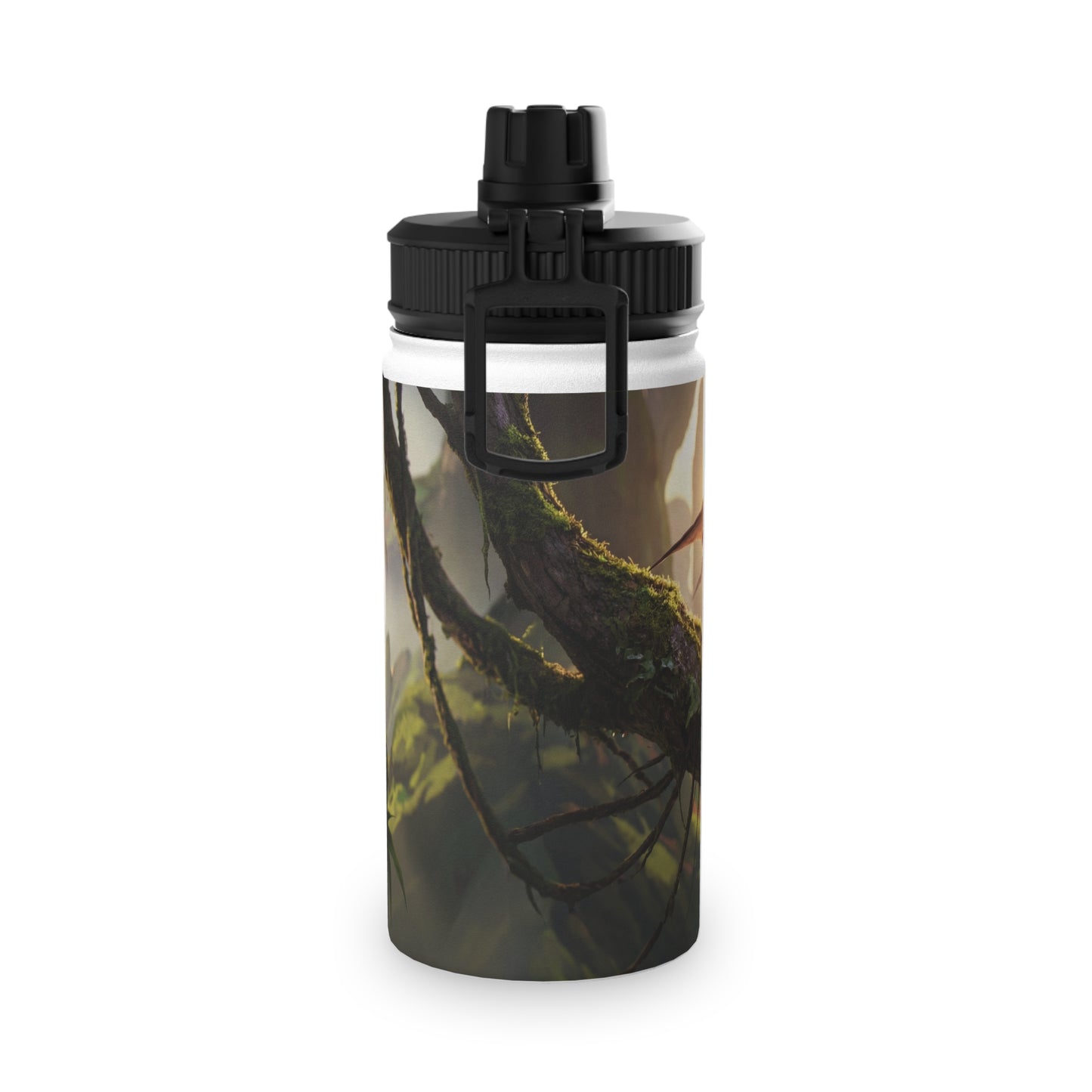 Winged Siamese Kittens Stainless Steel Water Bottle, Sports Lid – Sunlit Grove Whispers