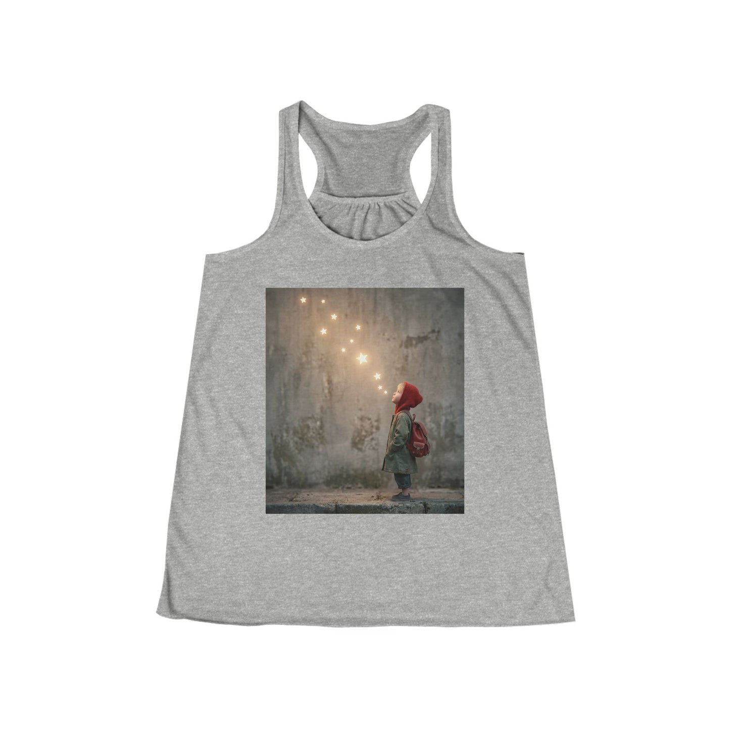 Title: Starlit Child Racerback Tank – Red Hooded Wanderer Graphic