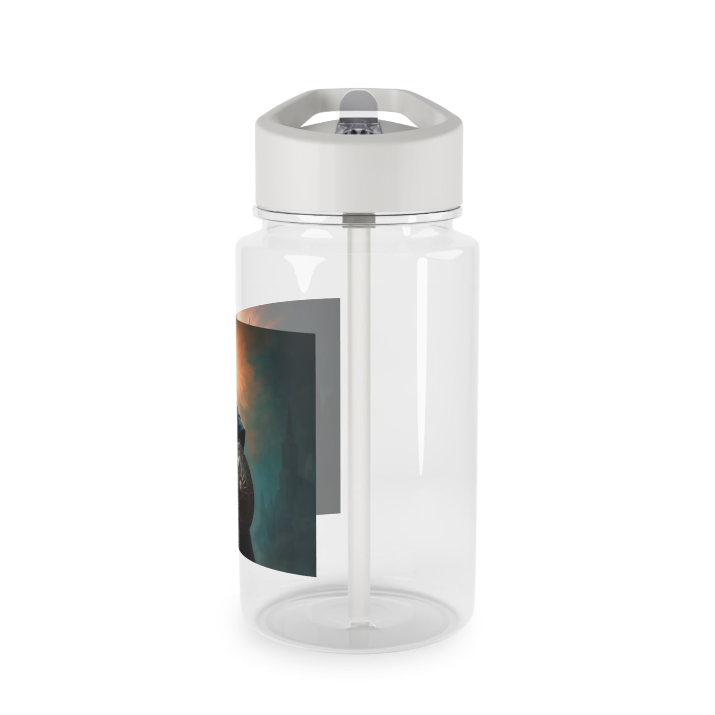 Dawn-Clad Sentinel Tritan Water Bottle – Radiant Resolve in Shadowed Towers